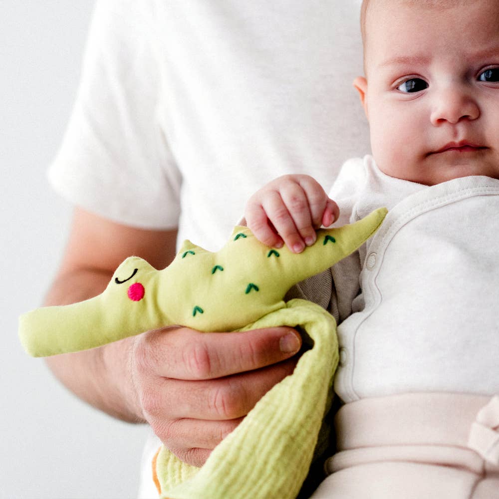 BIO-Doudou Puppe aus Bio-Baumwolle Krokodil für Babys