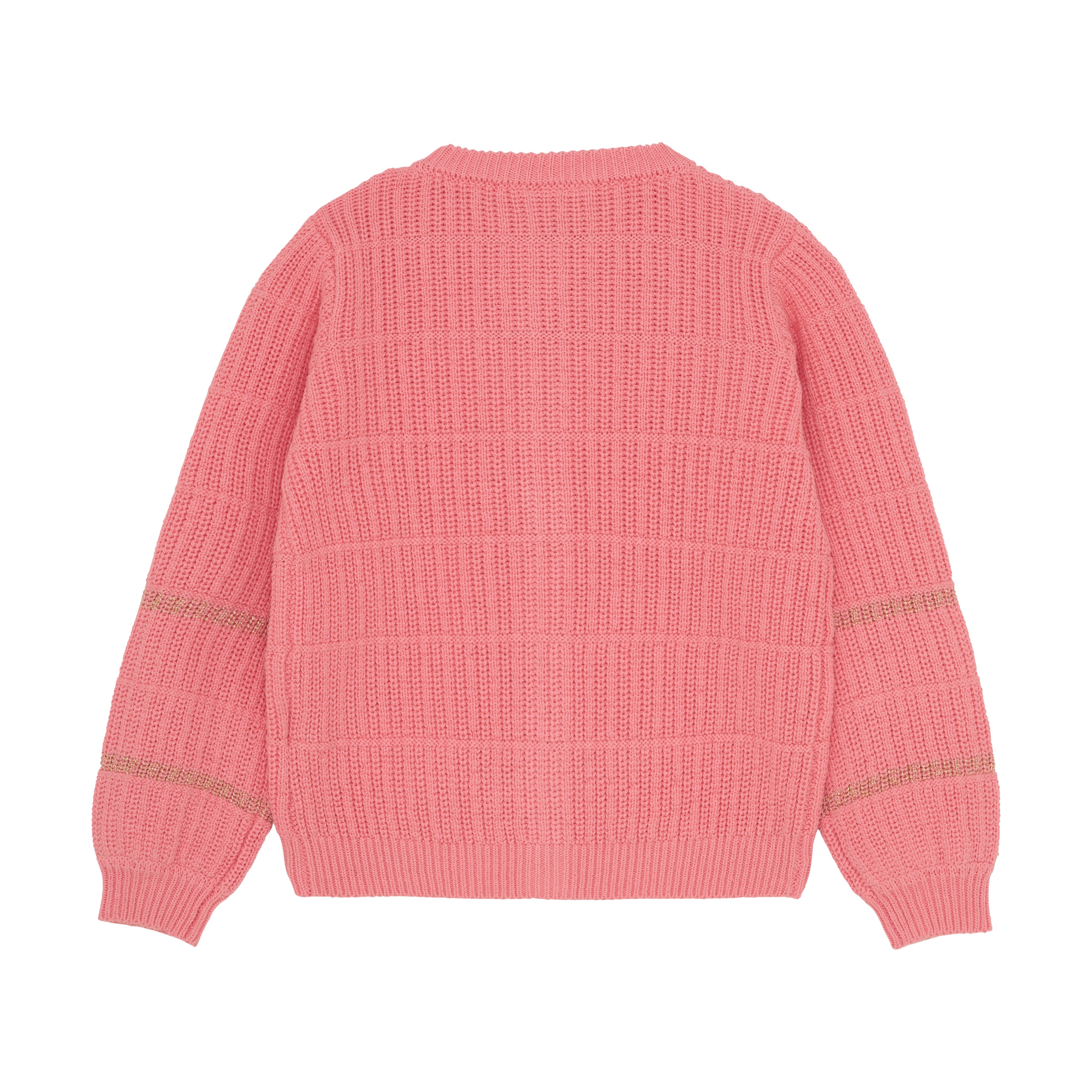 Minymo Strickjacke – rosa mit Glitzerakzent