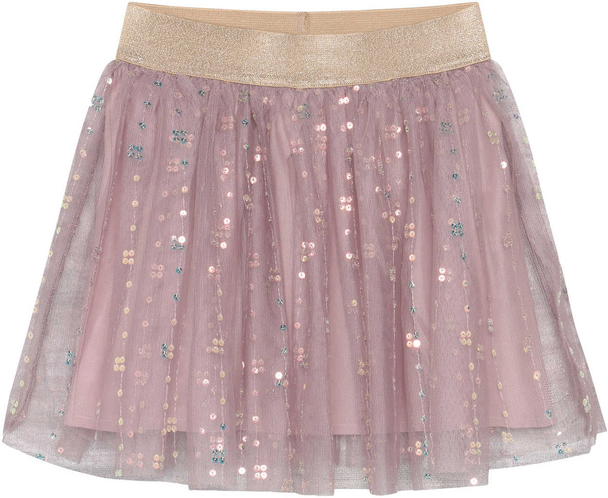 Rock aus Mesh mit Pailletten – Twillight Mauve - nila kids