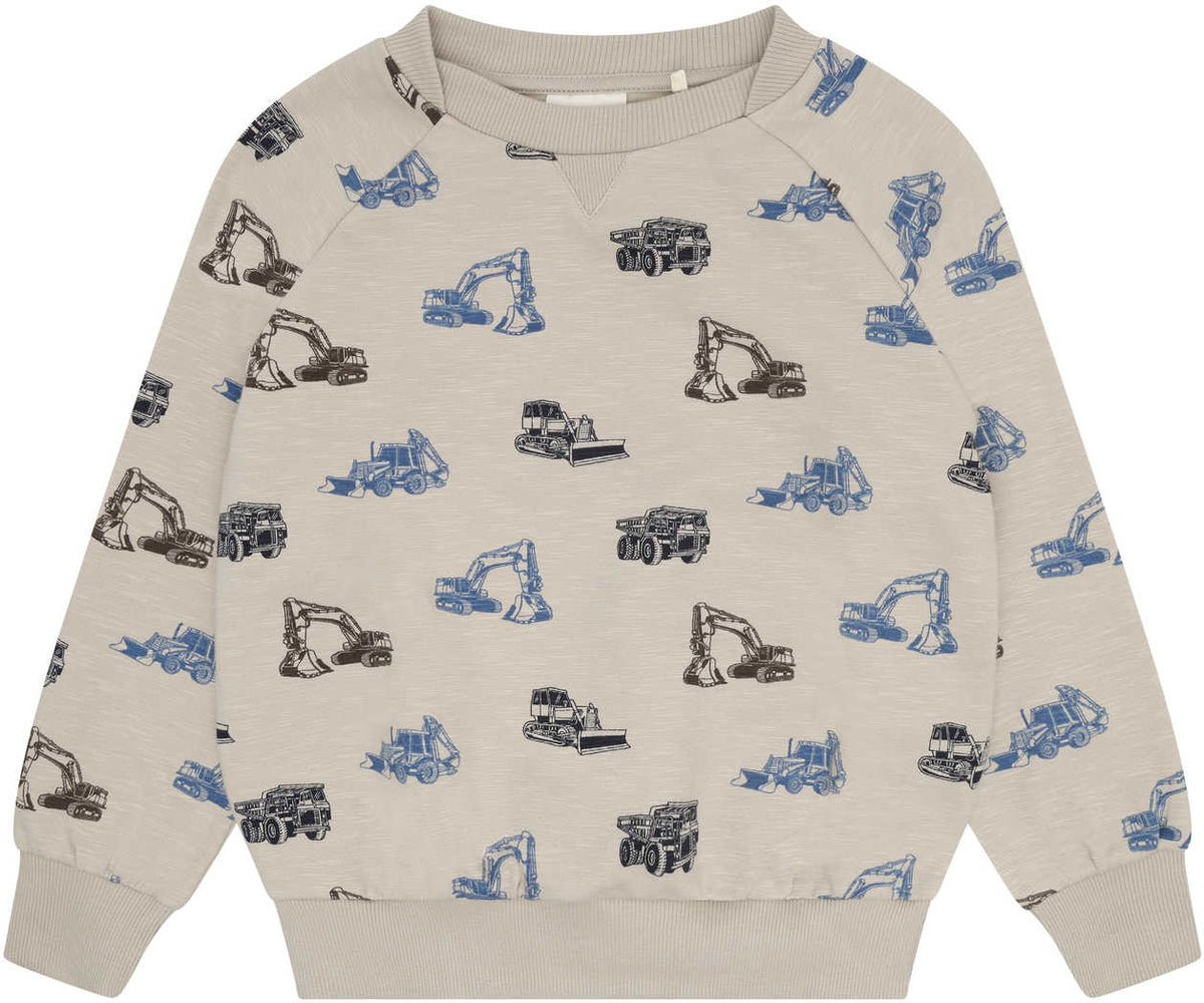 Sweatshirt Langarm mit Allover-Print – Feather Gray - nila kids