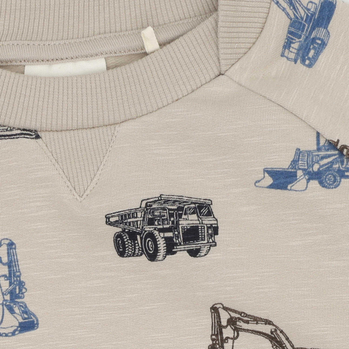 Sweatshirt Langarm mit Allover-Print – Feather Gray - nila kids