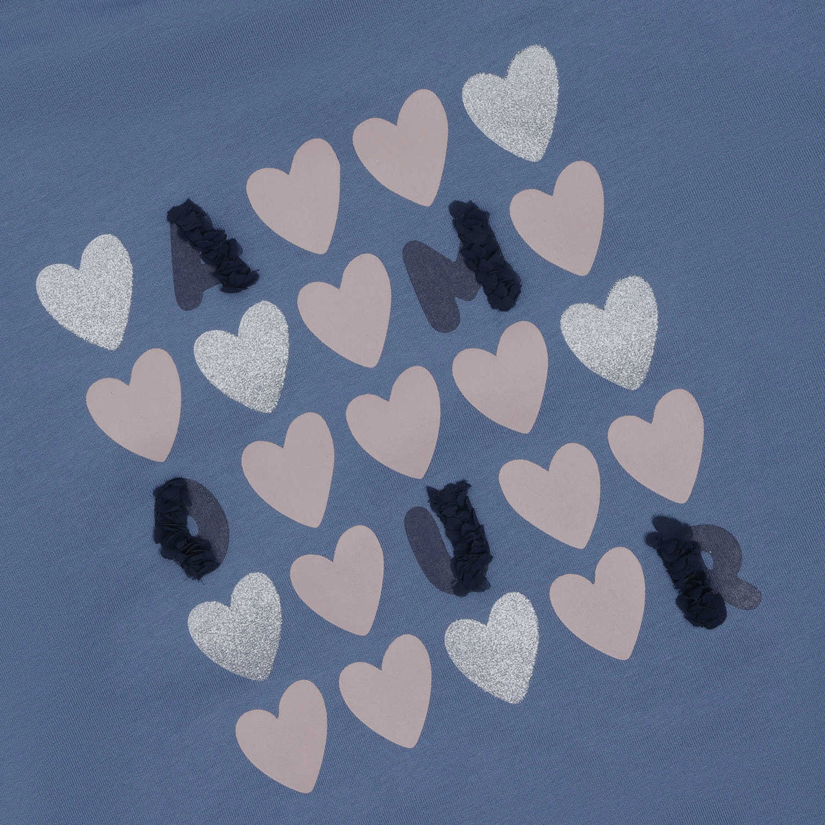 Sweatshirt mit Frontprint und Glitzerdetails – Moonlight Blue - nila kids