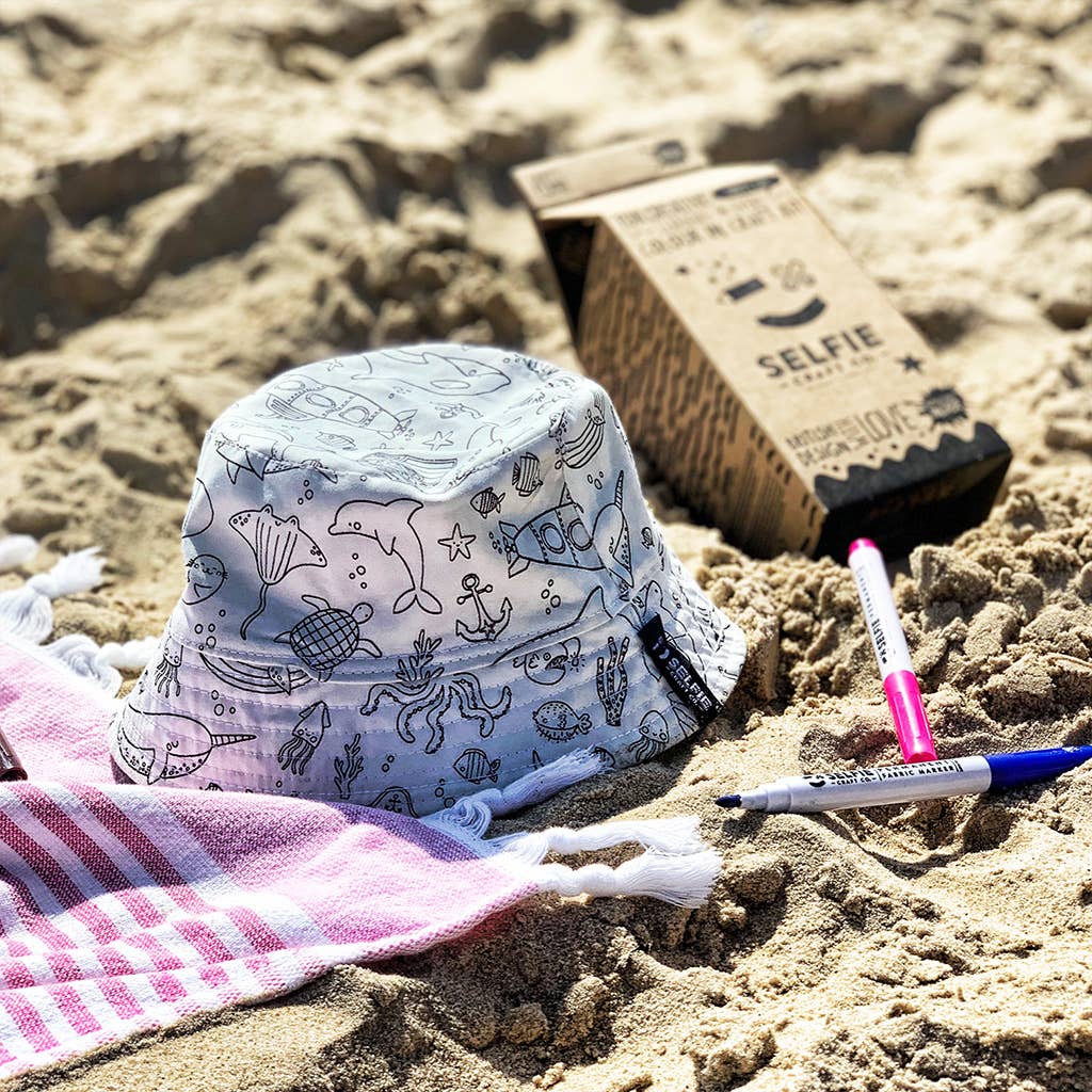 Wendbarer Kinder-Sonnenhut zum ausmalen aus 100 % Baumwolle - nila kids