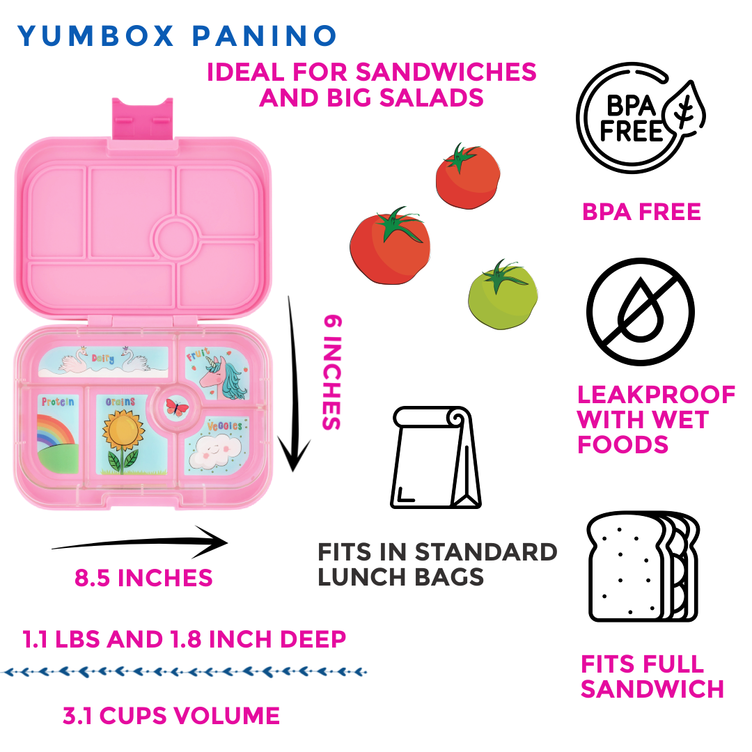 Auslaufsichere Bento Brotdose für Kinder – Power Pink Einhorn - nila kids