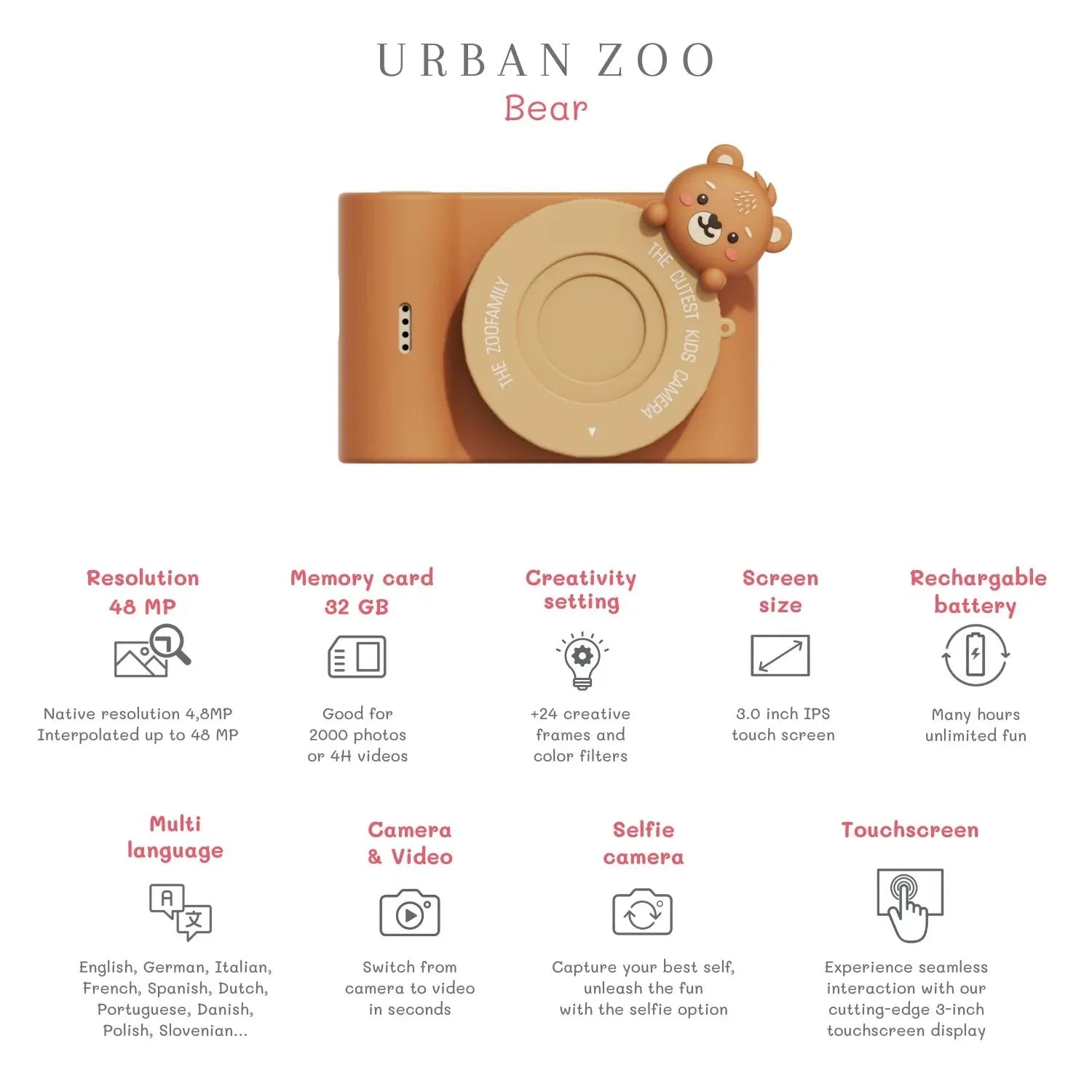 Kinder-Kamera C5 - Urban Zoo Bär