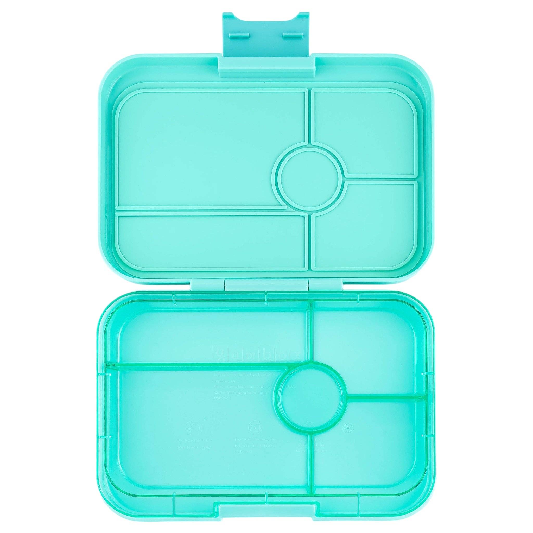 Auslaufsichere Bento-Box Tapas mit 5 Fächern und transparentem Bali Aqua – extra gross - nila kids