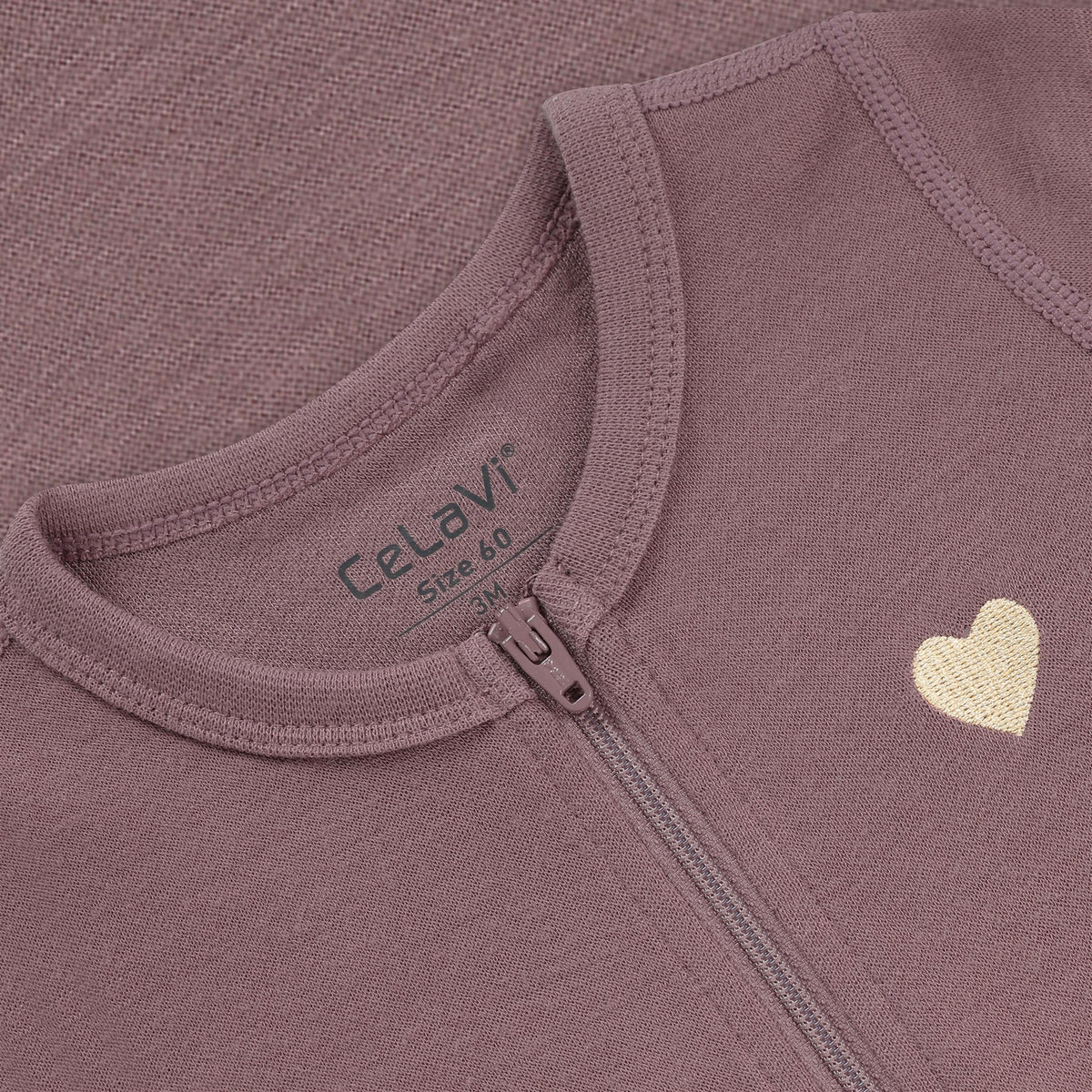 Winter Overall Langarm Uni Wolle/Bambus – Rosa Melange