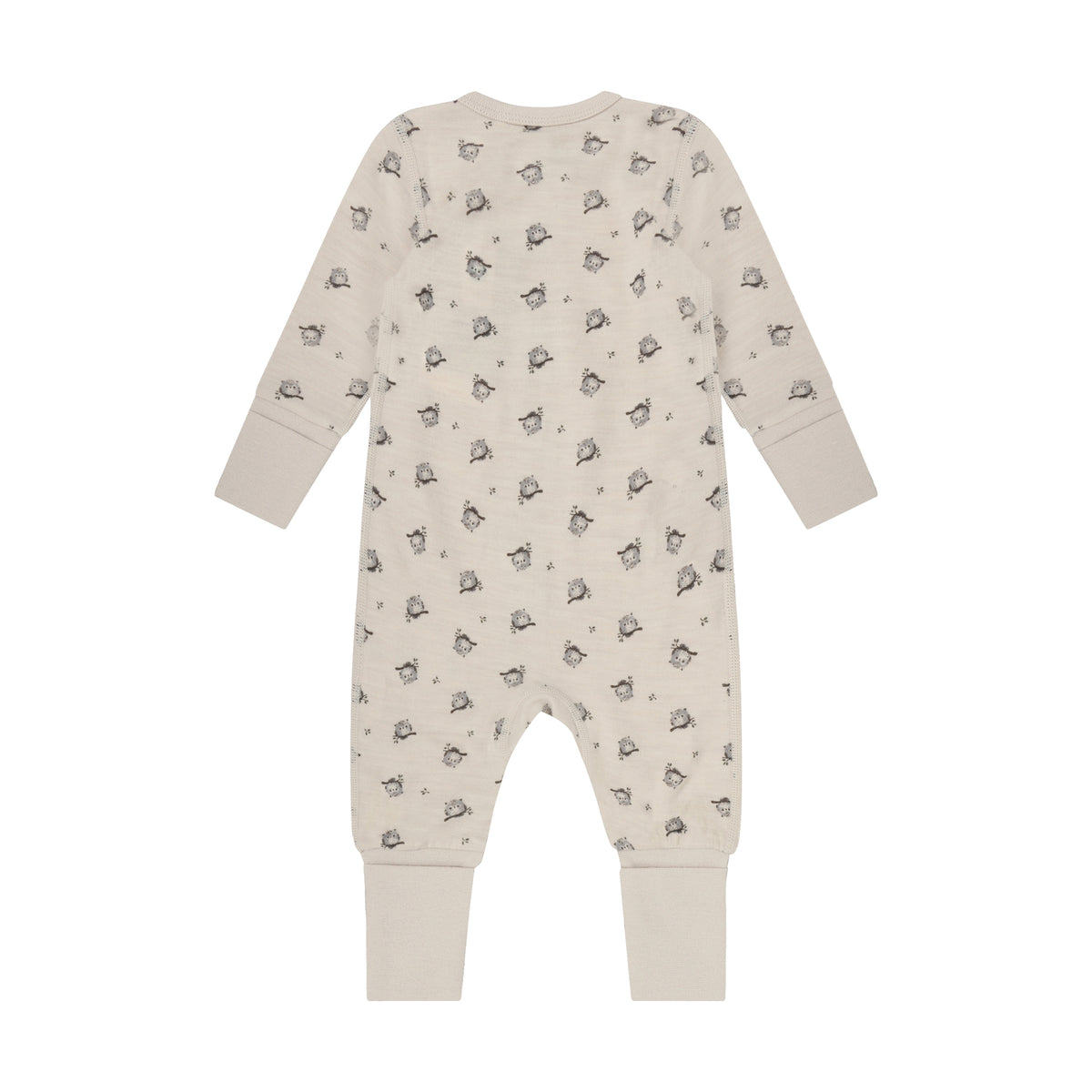 Winter Overall Langarm mit Allover-Print Wolle/Bambus – Braun Melange