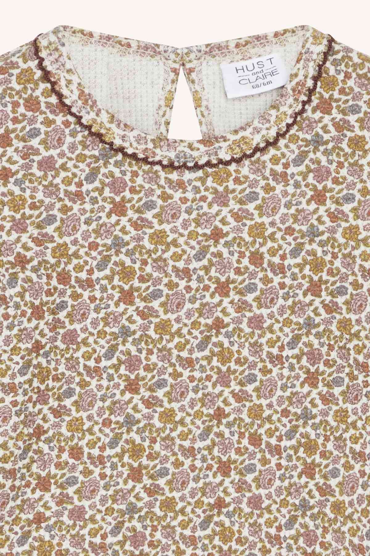 Beatrix - Bodyst Waffelpiqué Blumenprint - nila kids