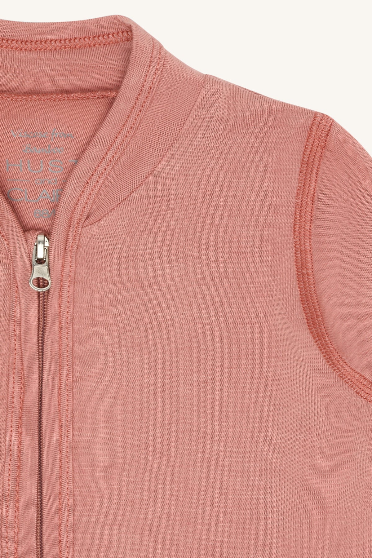 HCCurd Solid Zip Bambus Sweatshirt Old rosie - nila kids