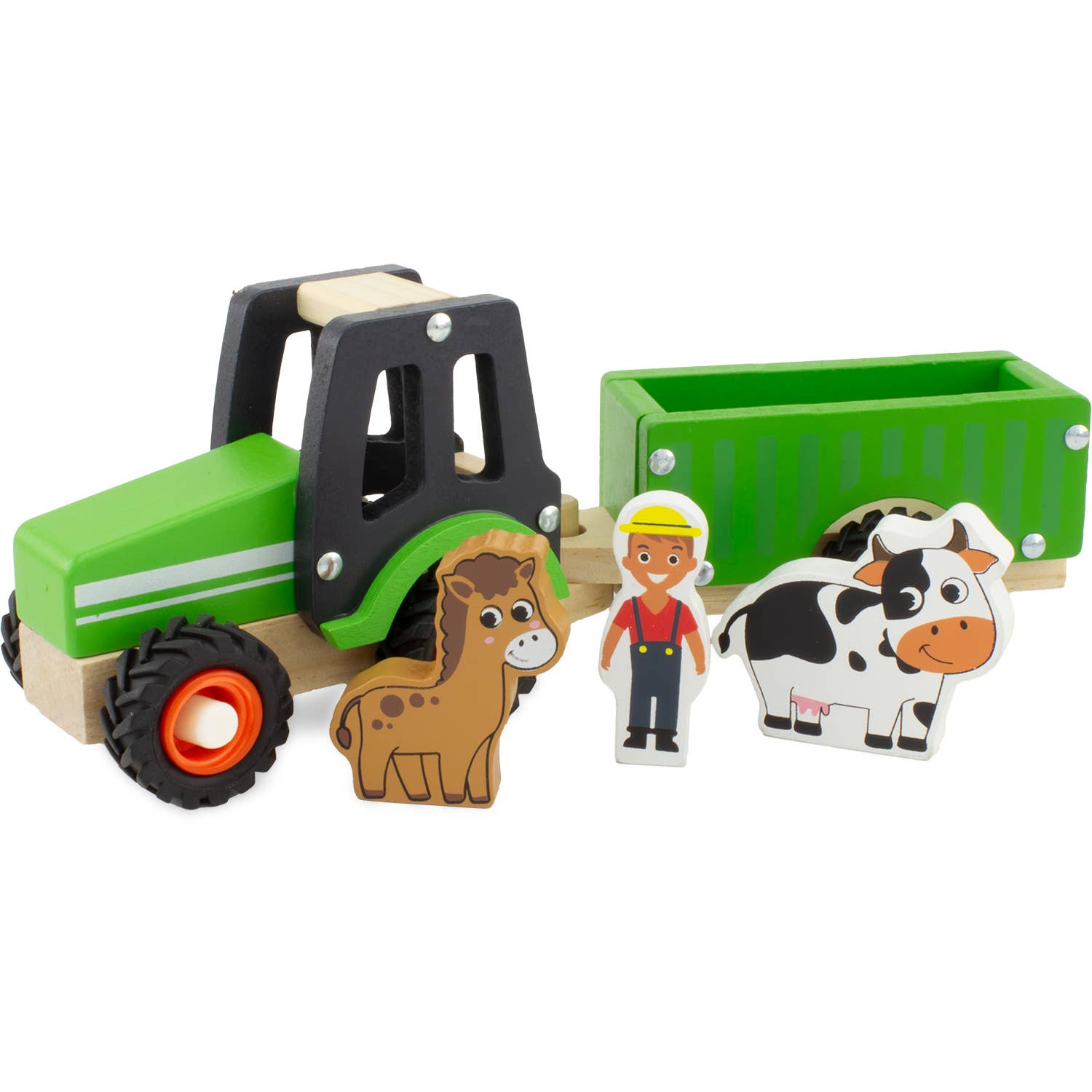 Holztraktor mit abnehmbarem Anhänger - nila kids