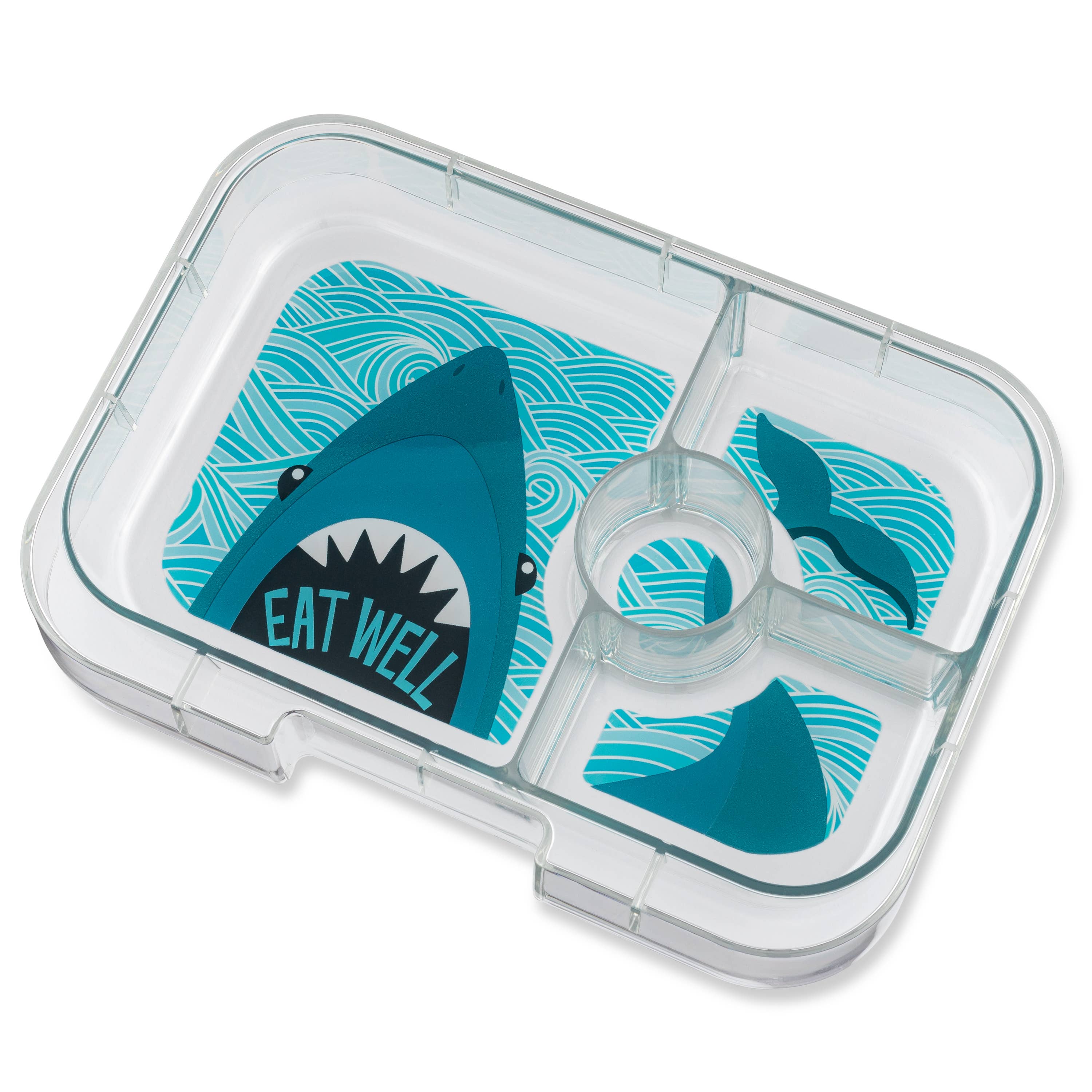 Auslaufsichere Bento Box, Surf Blue Shark Tray - nila kids