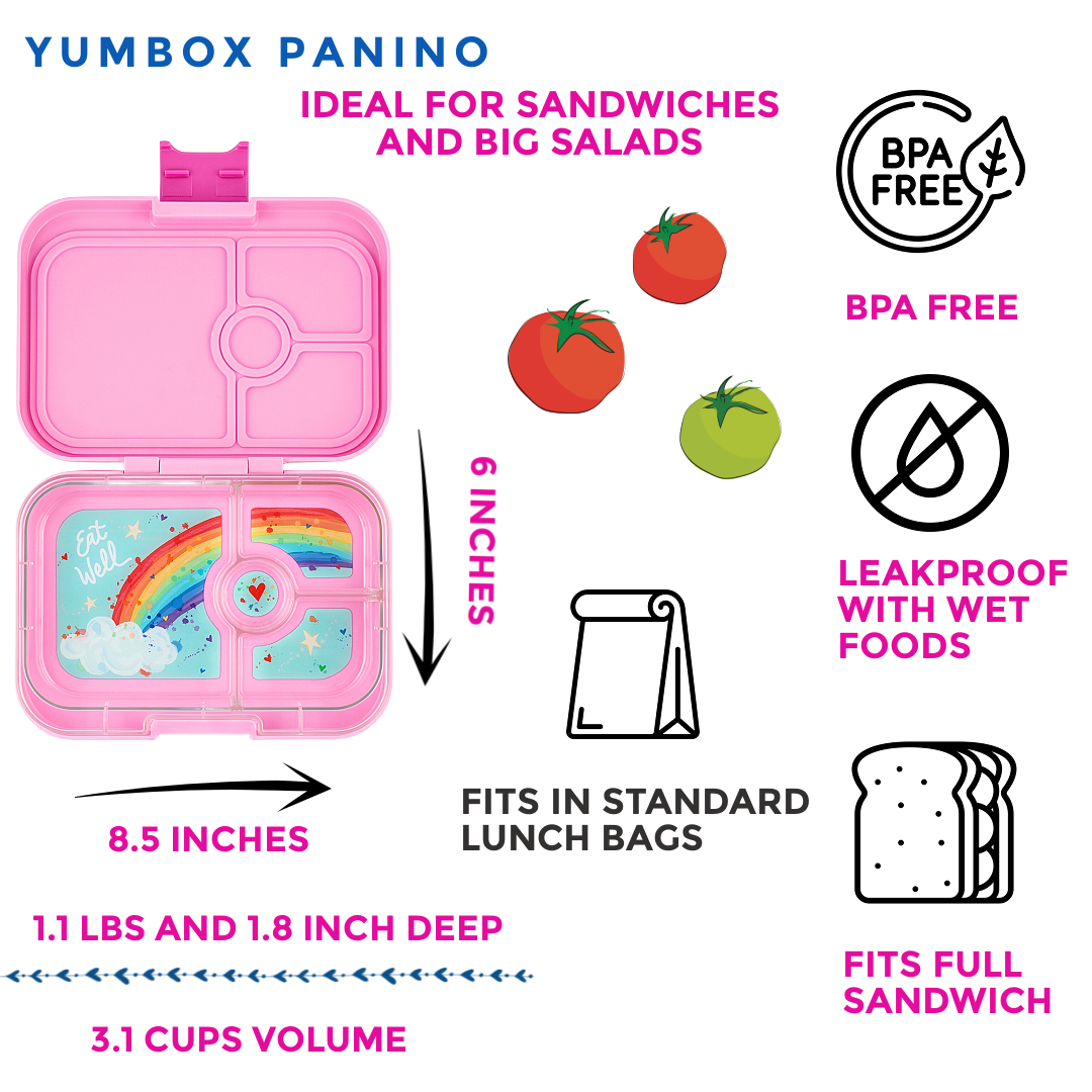 Auslaufsichere Bento-Box Panino - Power Pink Rainbow - nila kids