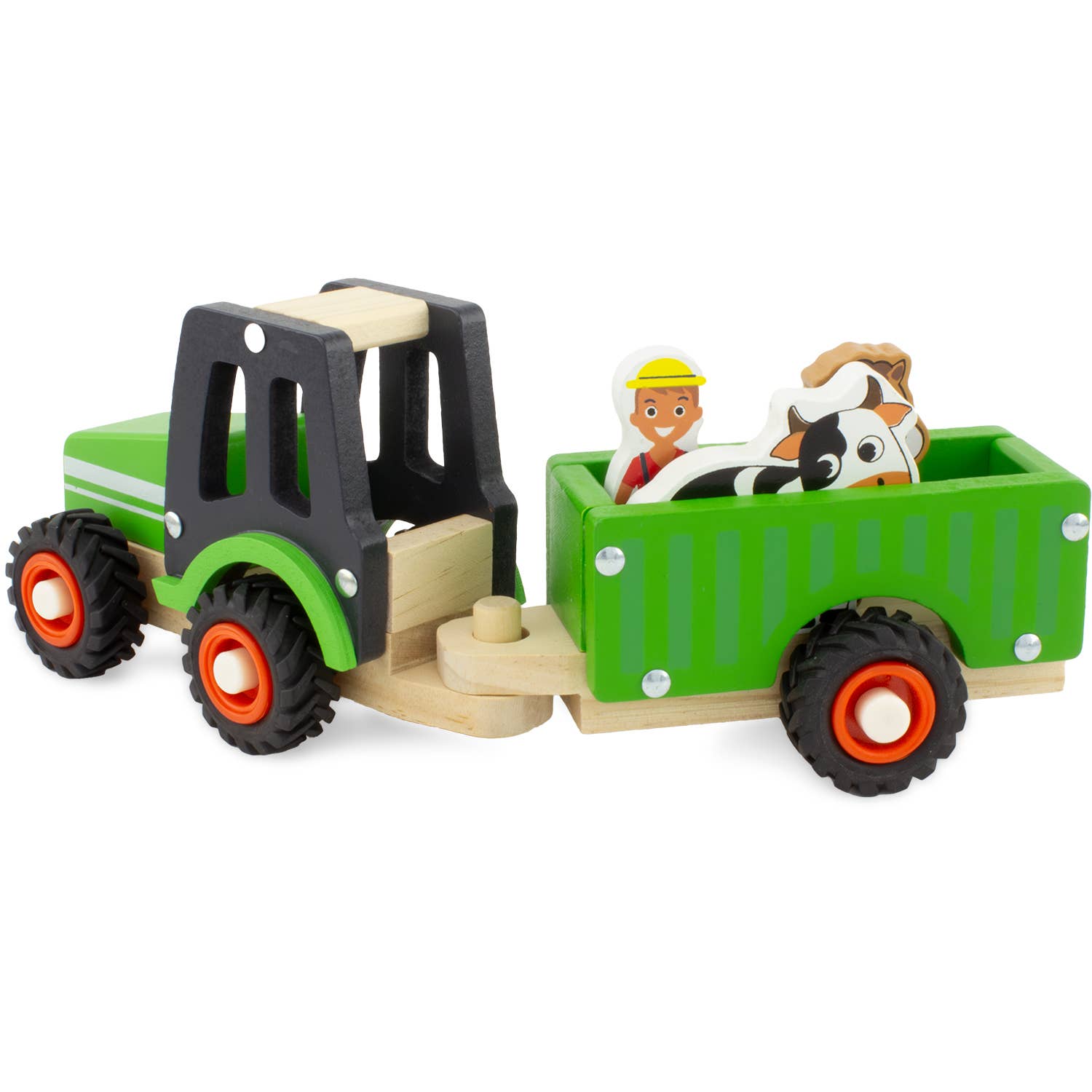 Holztraktor mit abnehmbarem Anhänger - nila kids