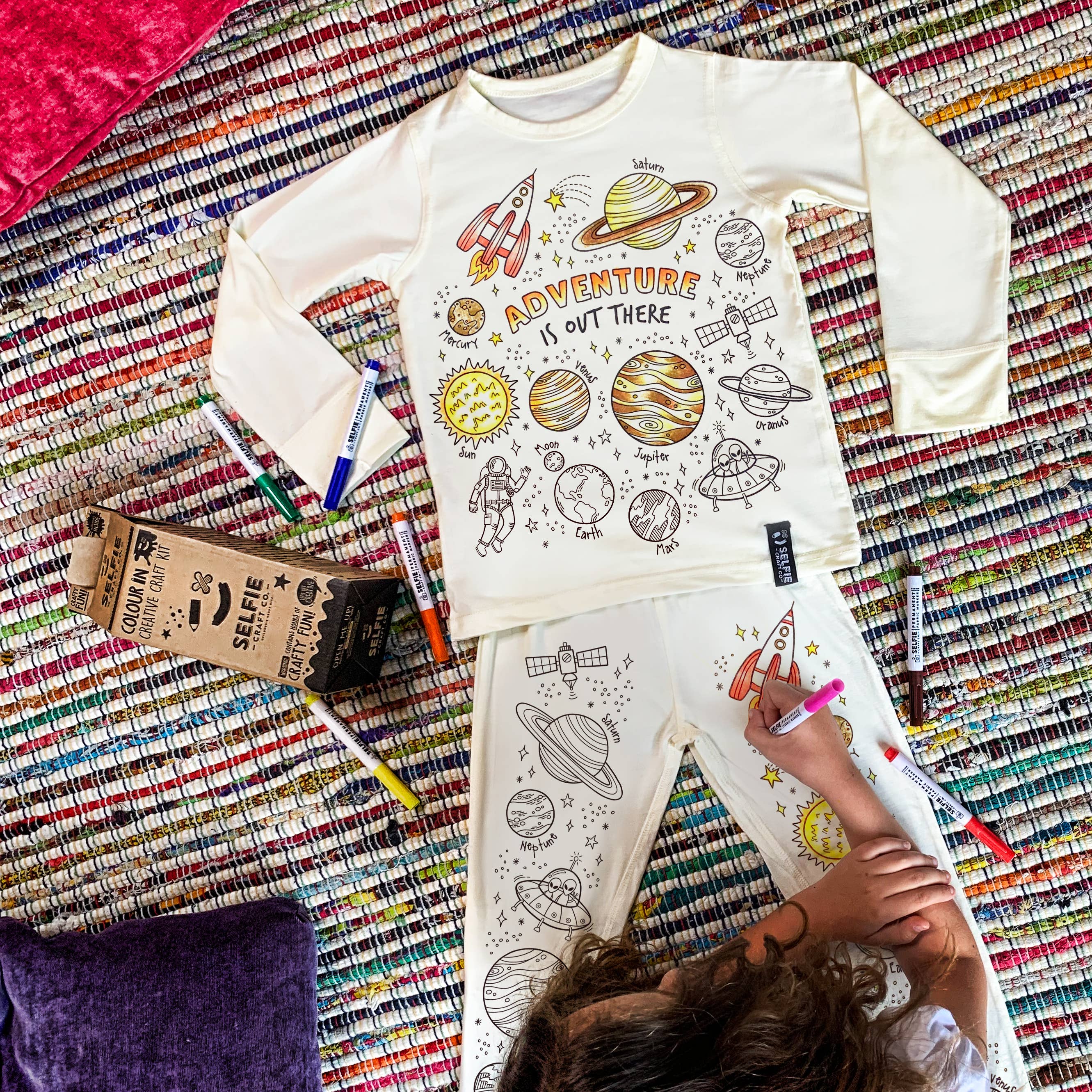 Space Adventure Pyjama zum ausmalen - nila kids