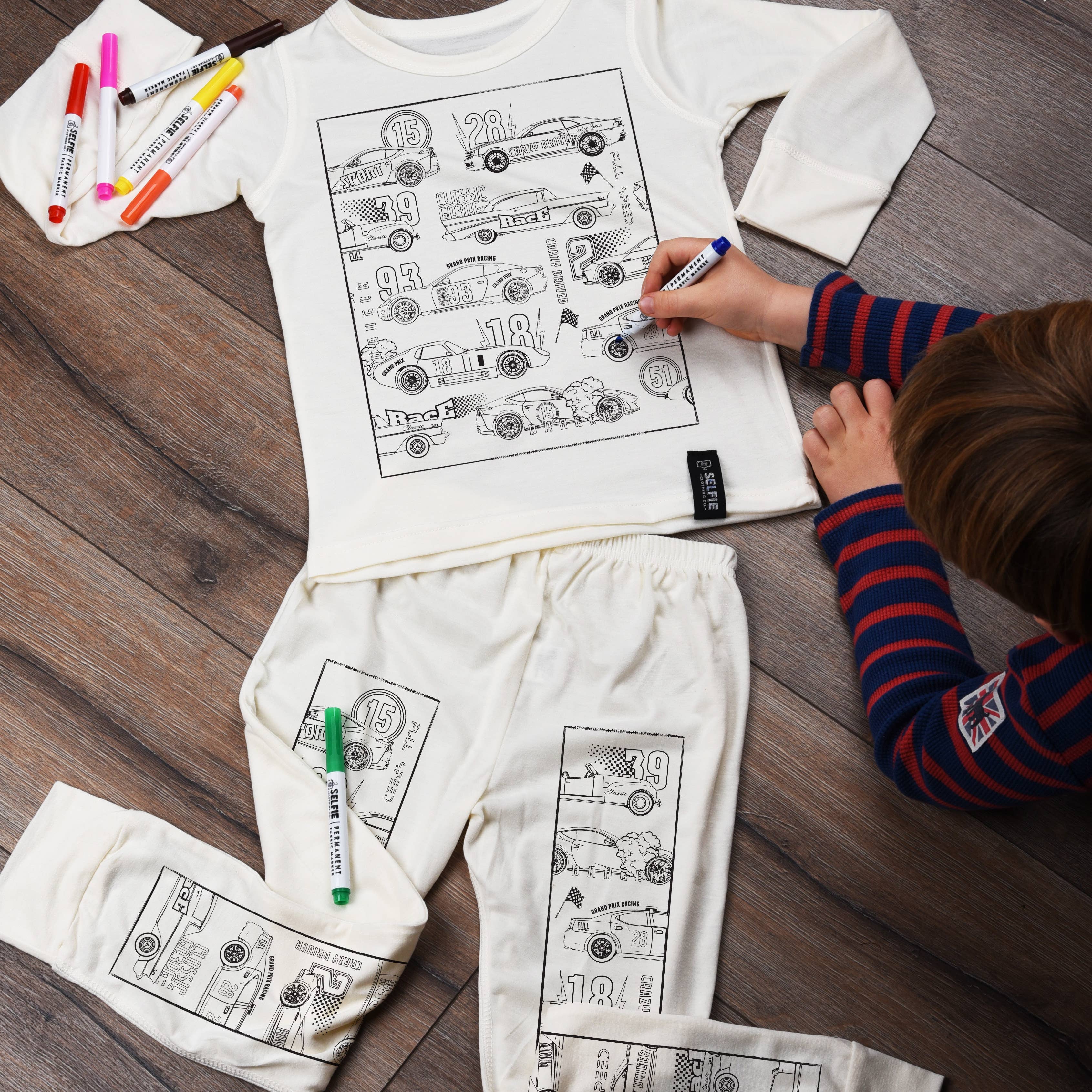 Fahrzeuge Pyjama zum Ausmalen - nila kids
