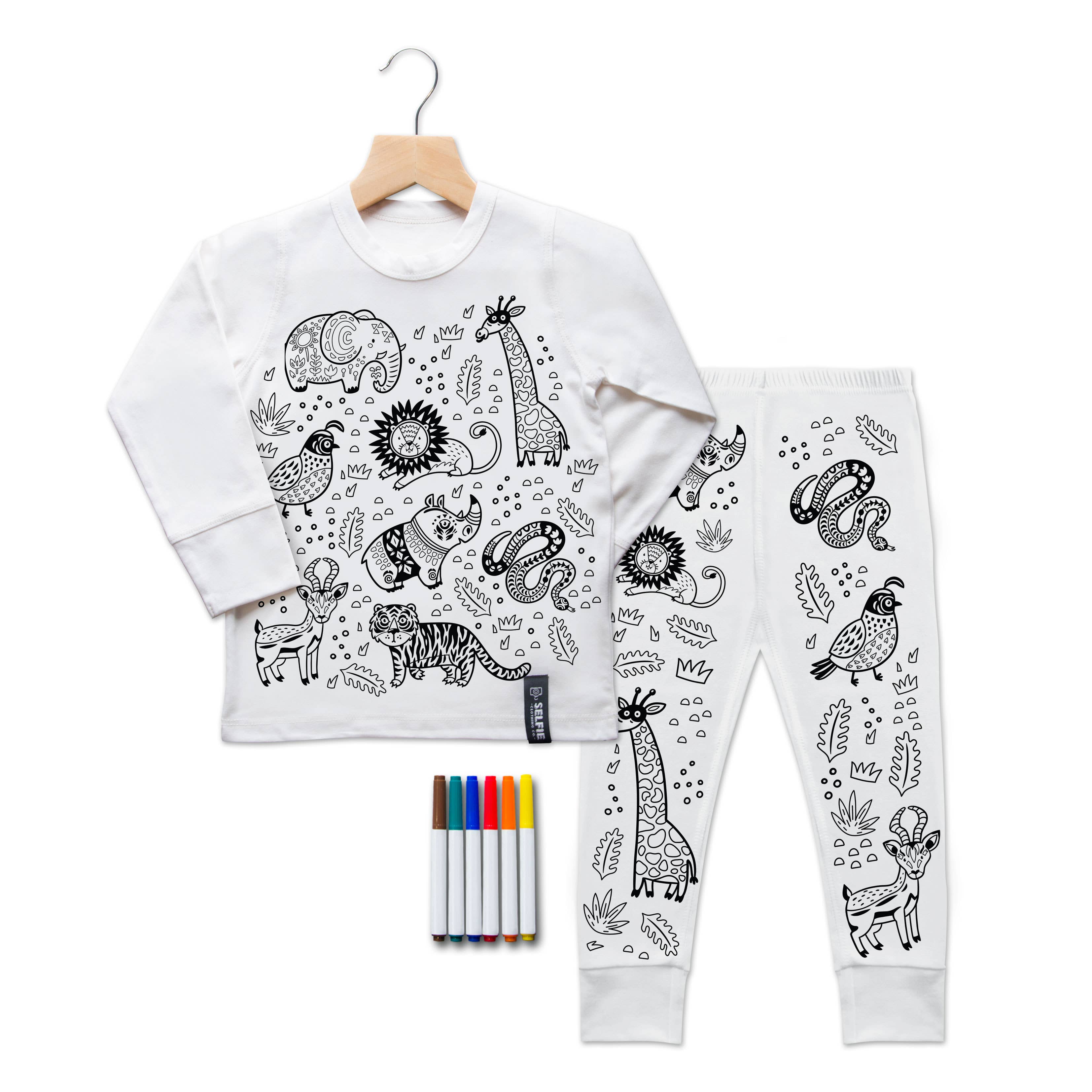 Jungle Tiere - Pyjama zum Ausmalen - nila kids