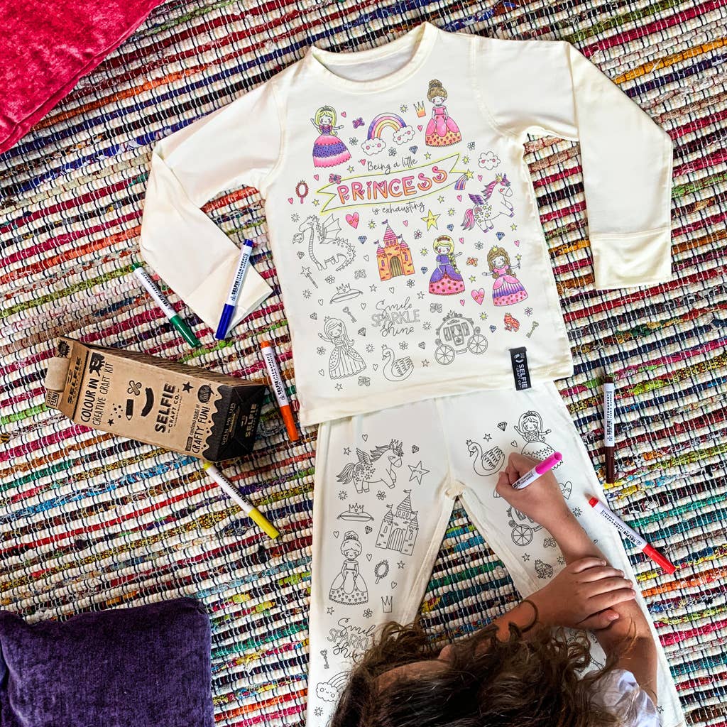Prinzessinnen Pyjama zum Ausmalen - nila kids