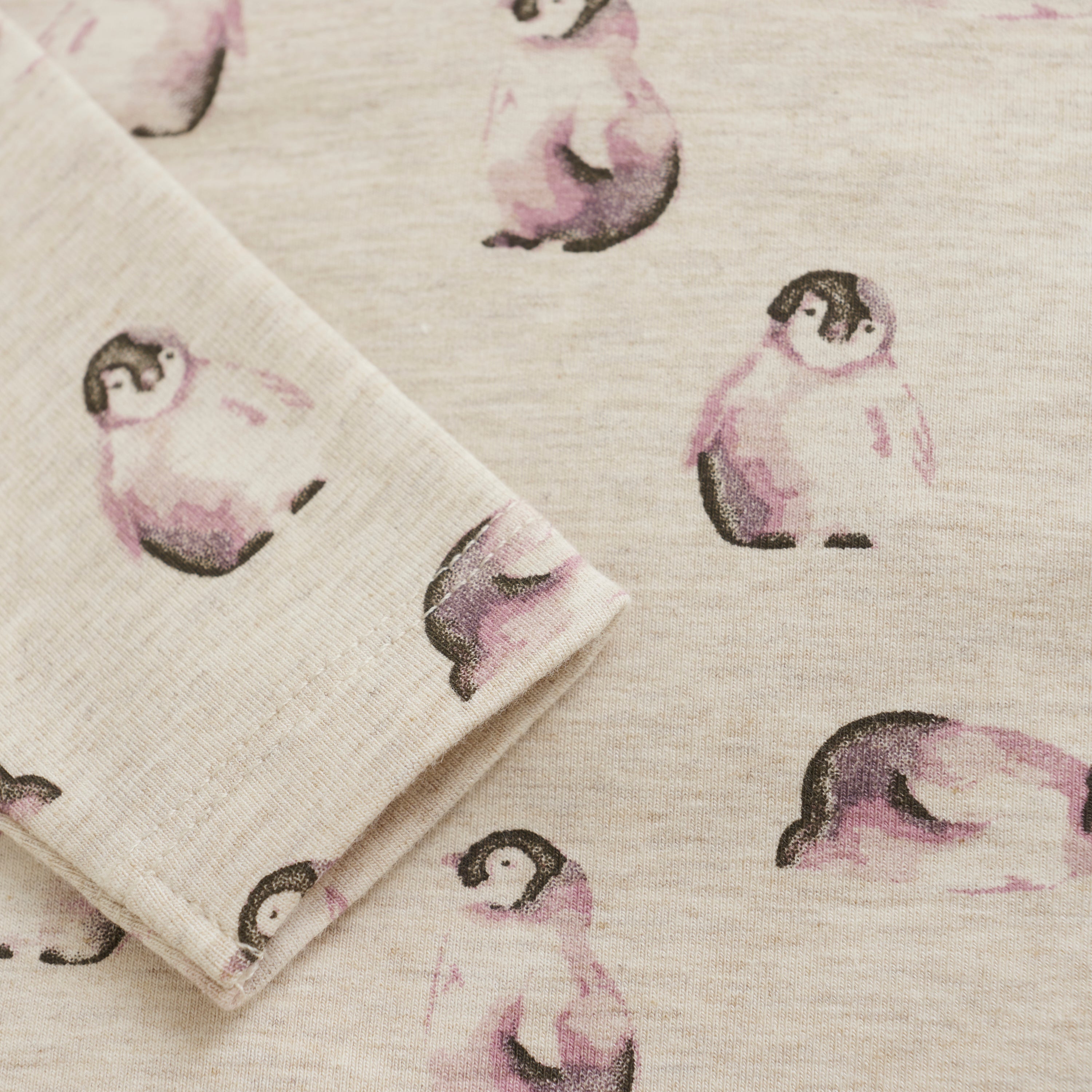 Shirt Pinguin-Print Bambus
