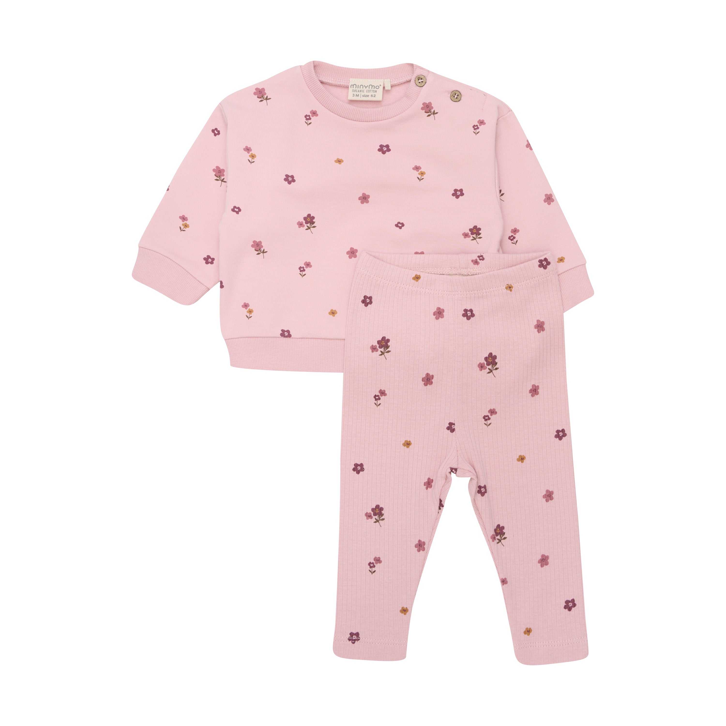 Minymo 2-teiliges Baby-Set – Sweatshirt & Leggings mit Blümchenprint - nila kids