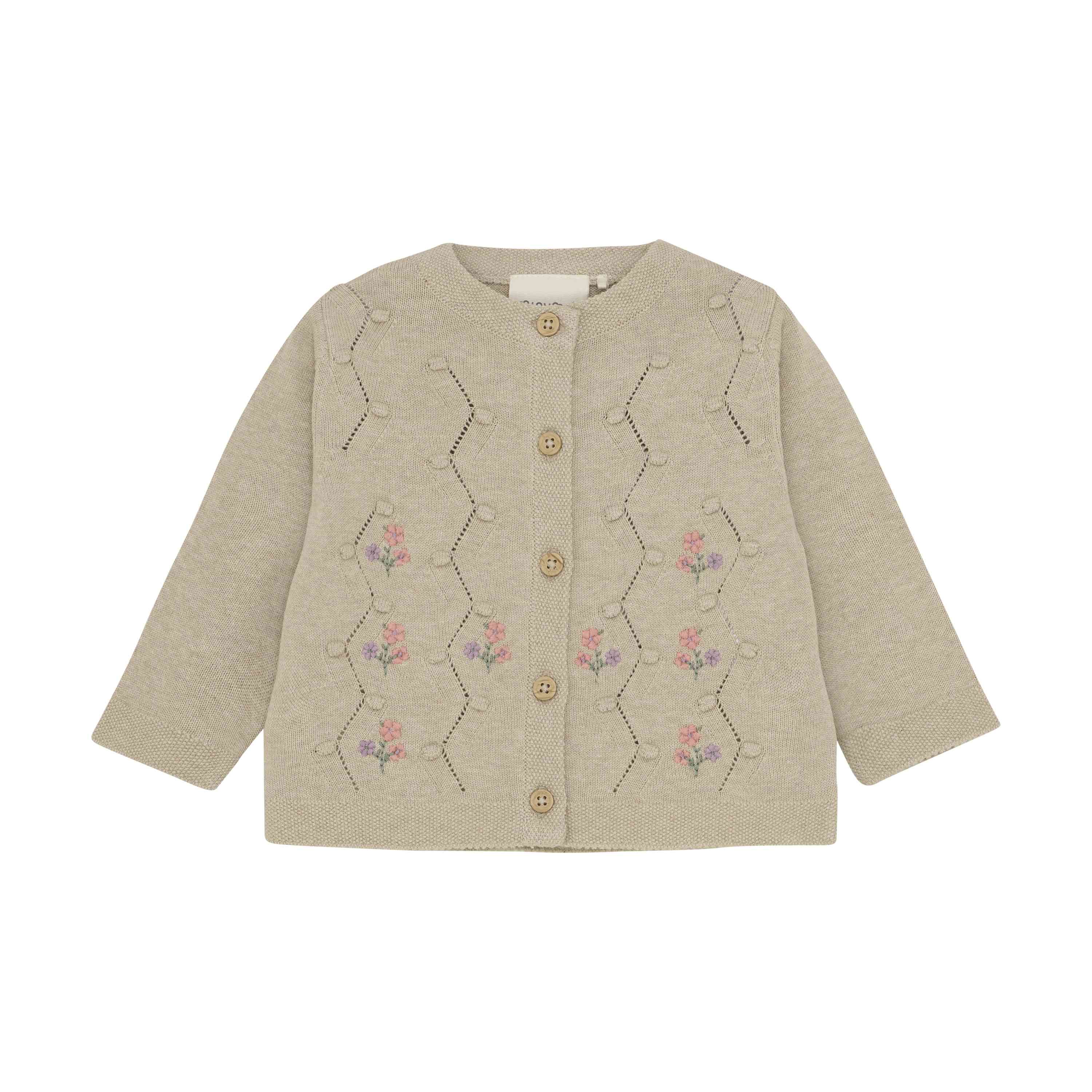 Strickjacke mit Blumenstickerei
