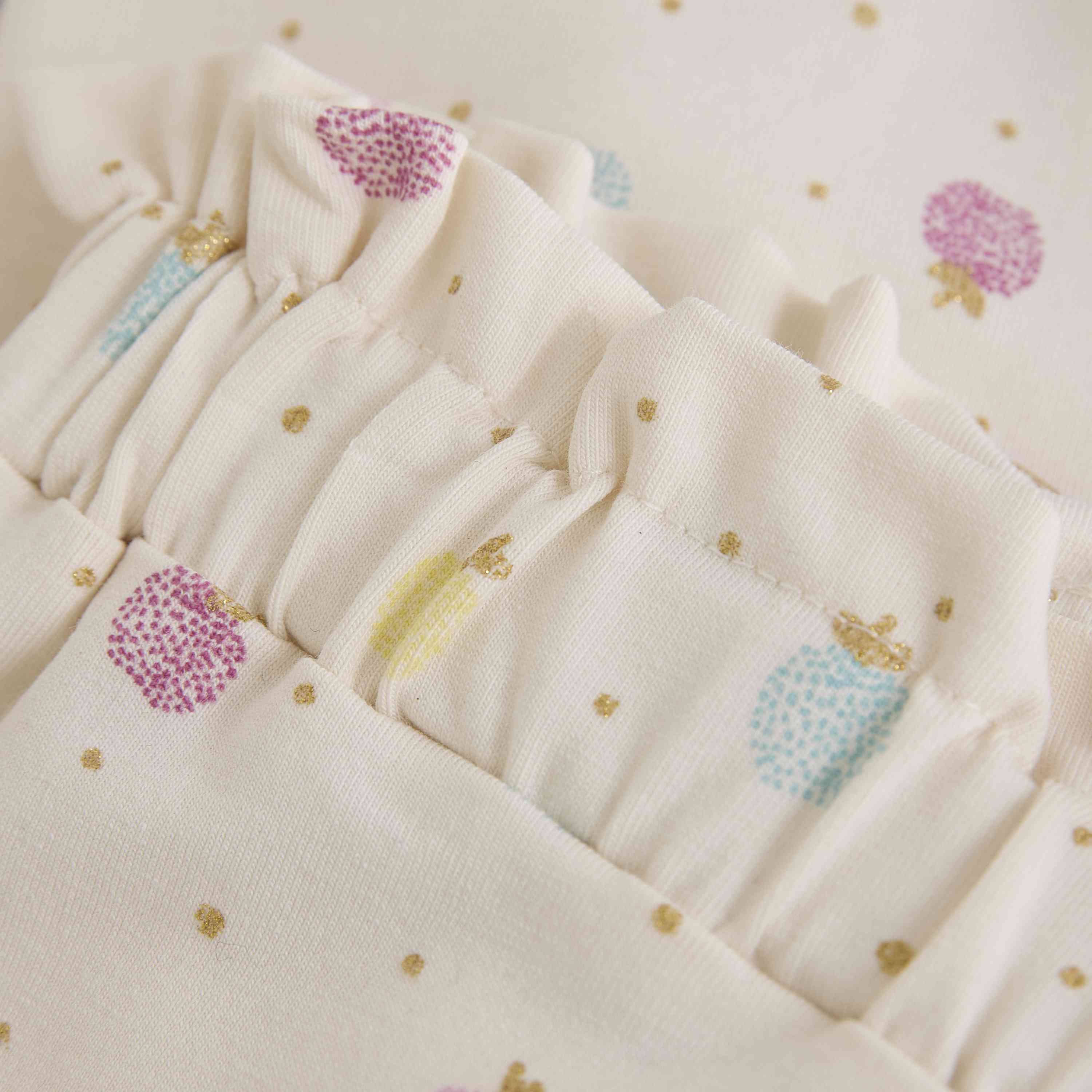 Leggings mit Rüschenbund und Glitzerprint - nila kids