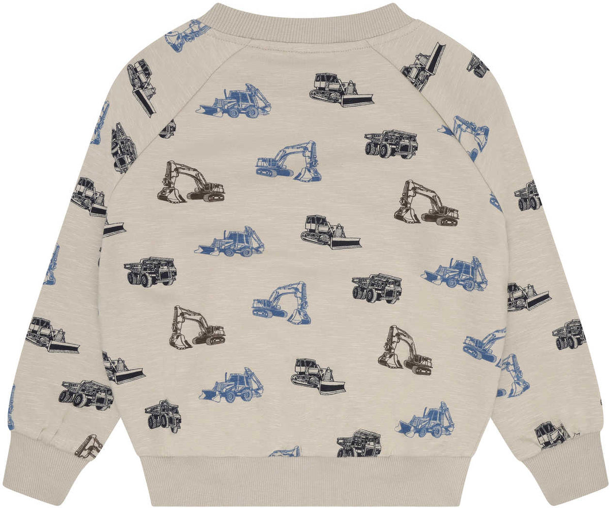 Sweatshirt Langarm mit Allover-Print – Feather Gray - nila kids