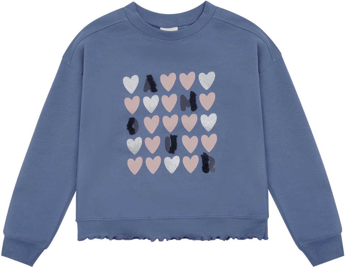 Sweatshirt mit Frontprint und Glitzerdetails – Moonlight Blue - nila kids