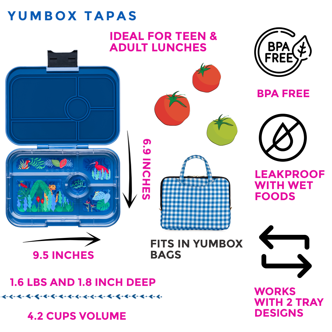 Auslaufsichere Yumbox Tapas Bento Lunchbox – Monte Carlo Blau grosse Grösse - nila kids