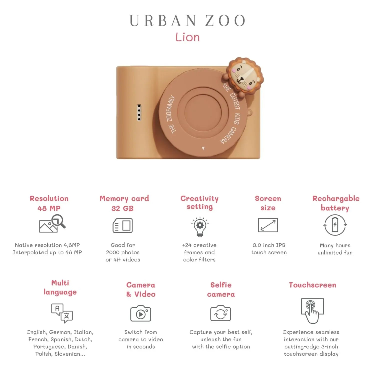 Kinder-Kamera  C5 - Urban Zoo Löwe - nila kids