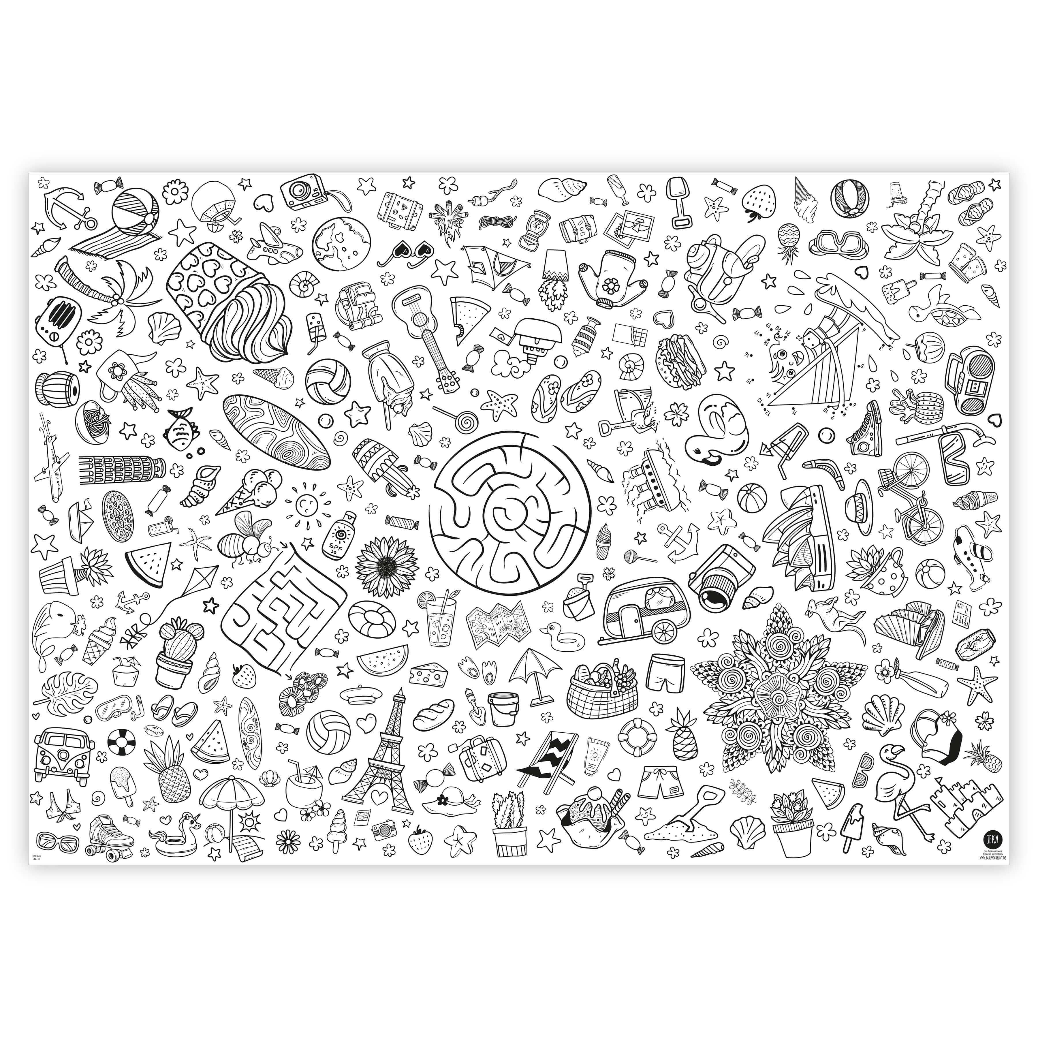 Ausmal-Tischdecke aus Papier "Sommer & Urlaub" - nila kids