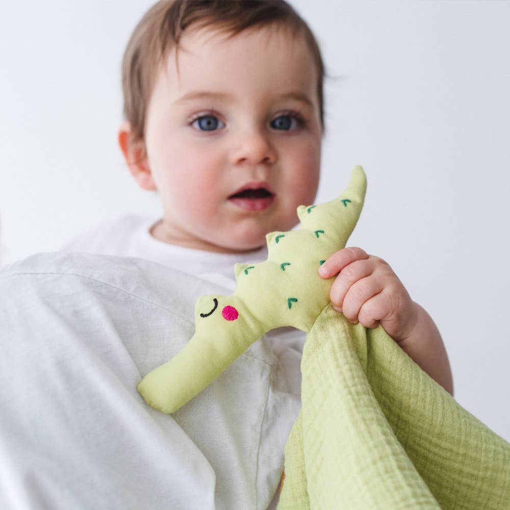 BIO-Doudou Puppe aus Bio-Baumwolle Krokodil für Babys