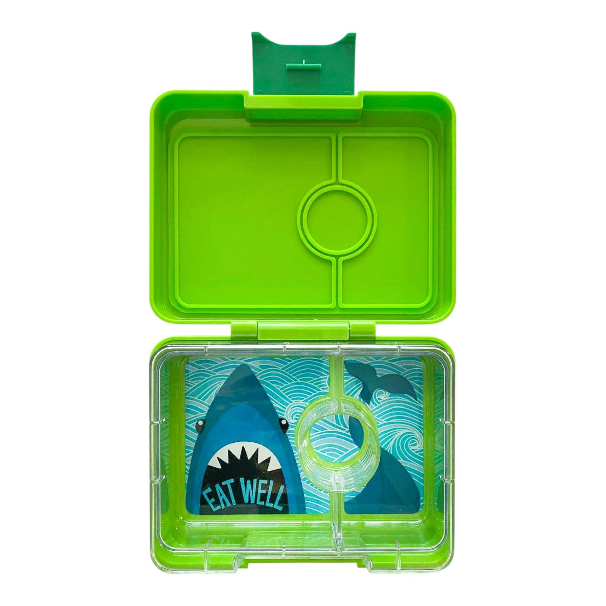 Yumbox Auslaufsichere Bento-Snackbox – Grün mit Haifisch-Einsatz - nila kids