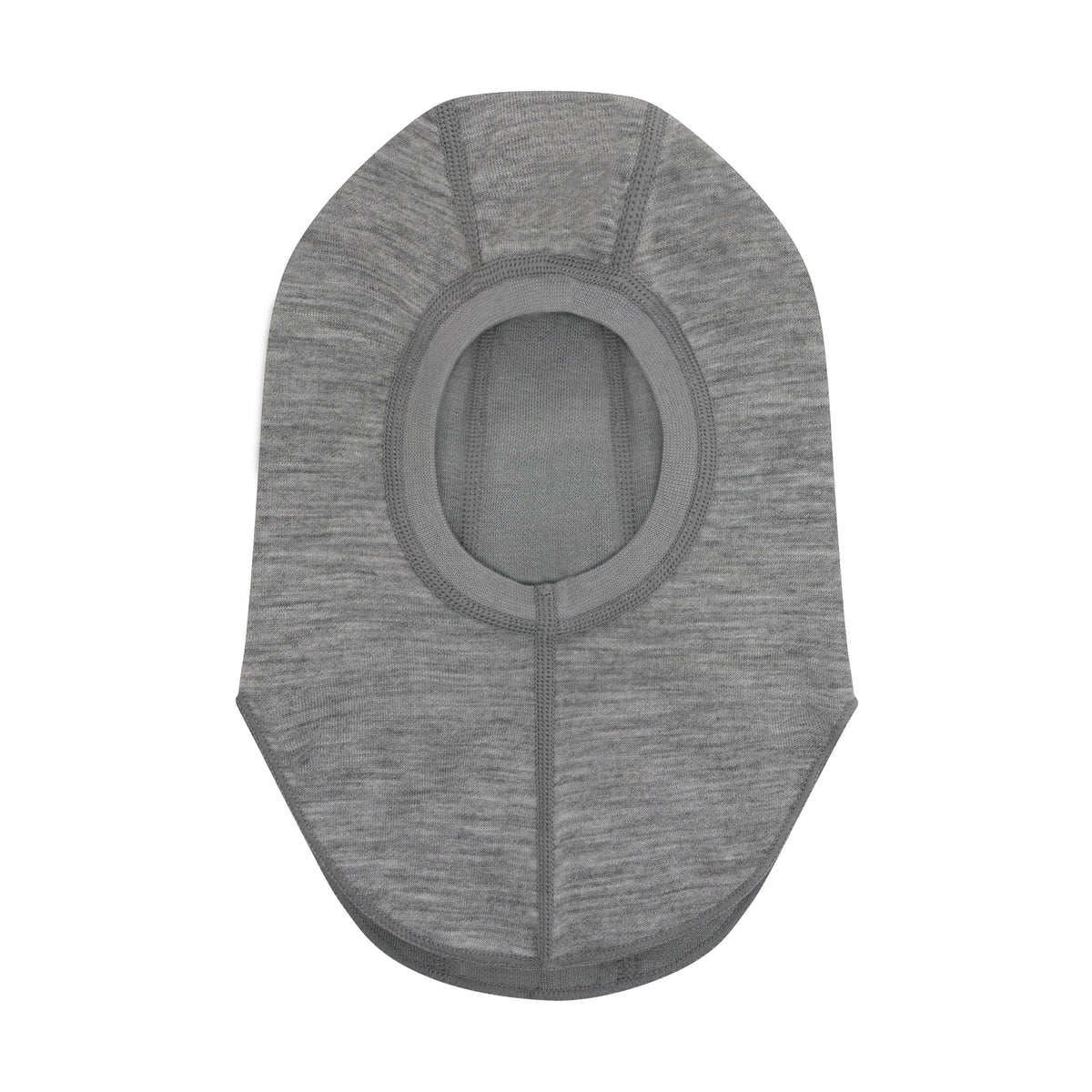 Winter Sturmhaube Uni Wolle/Bambus – Grau Melange