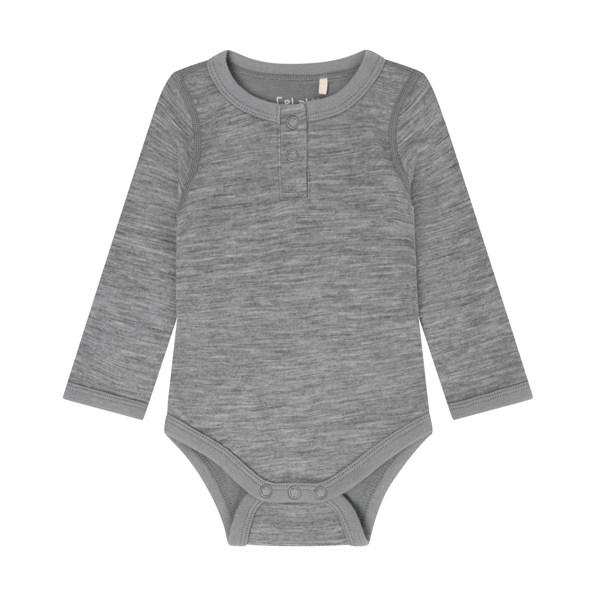 Winter Body Langarm Uni Wolle/Bambus – Grau Melange