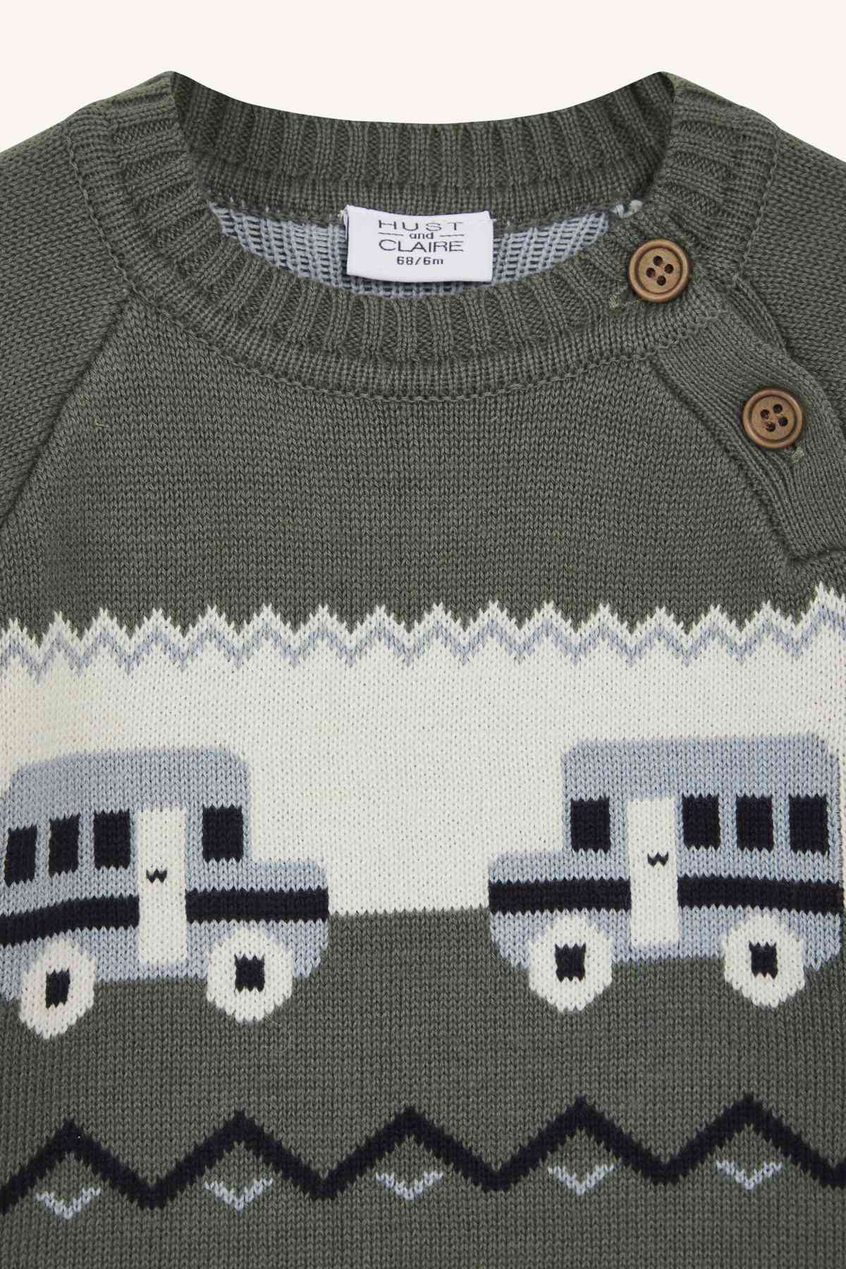 Palle - Pullover gestrickt Auto - nila kids