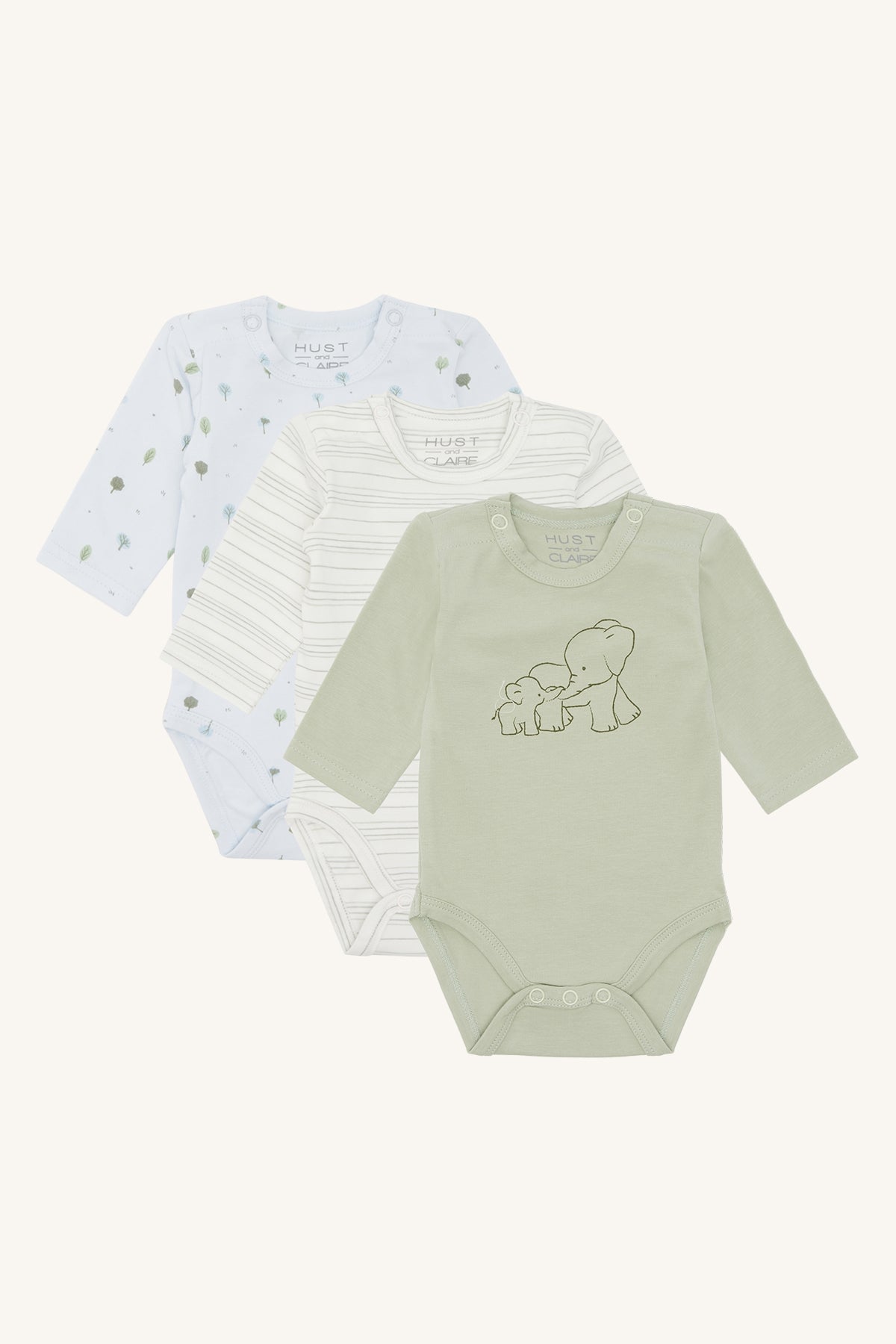 Body-Set „HCBase Pack Trees“ – 3er-Pack aus Bio-Baumwolle