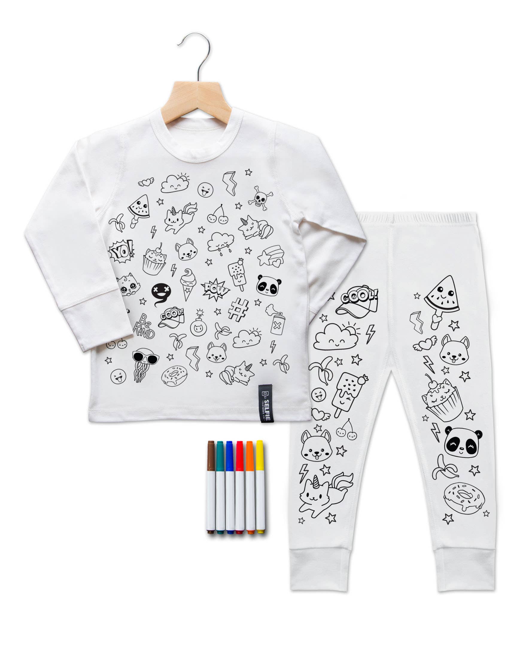 Kawaii Cutie Pie Pyjama zum ausmalen - nila kids
