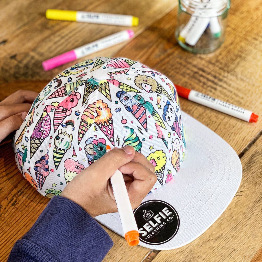Ice Cream Kitty Snapback-Kappe zum ausmalen - nila kids