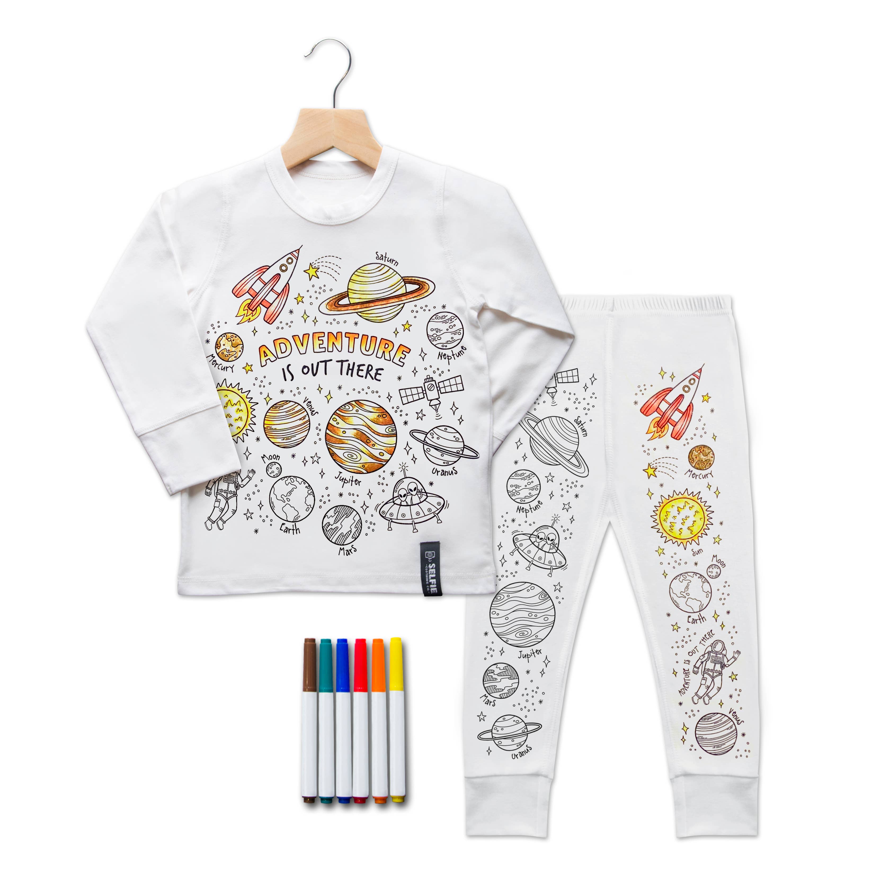 Space Adventure Pyjama zum ausmalen - nila kids
