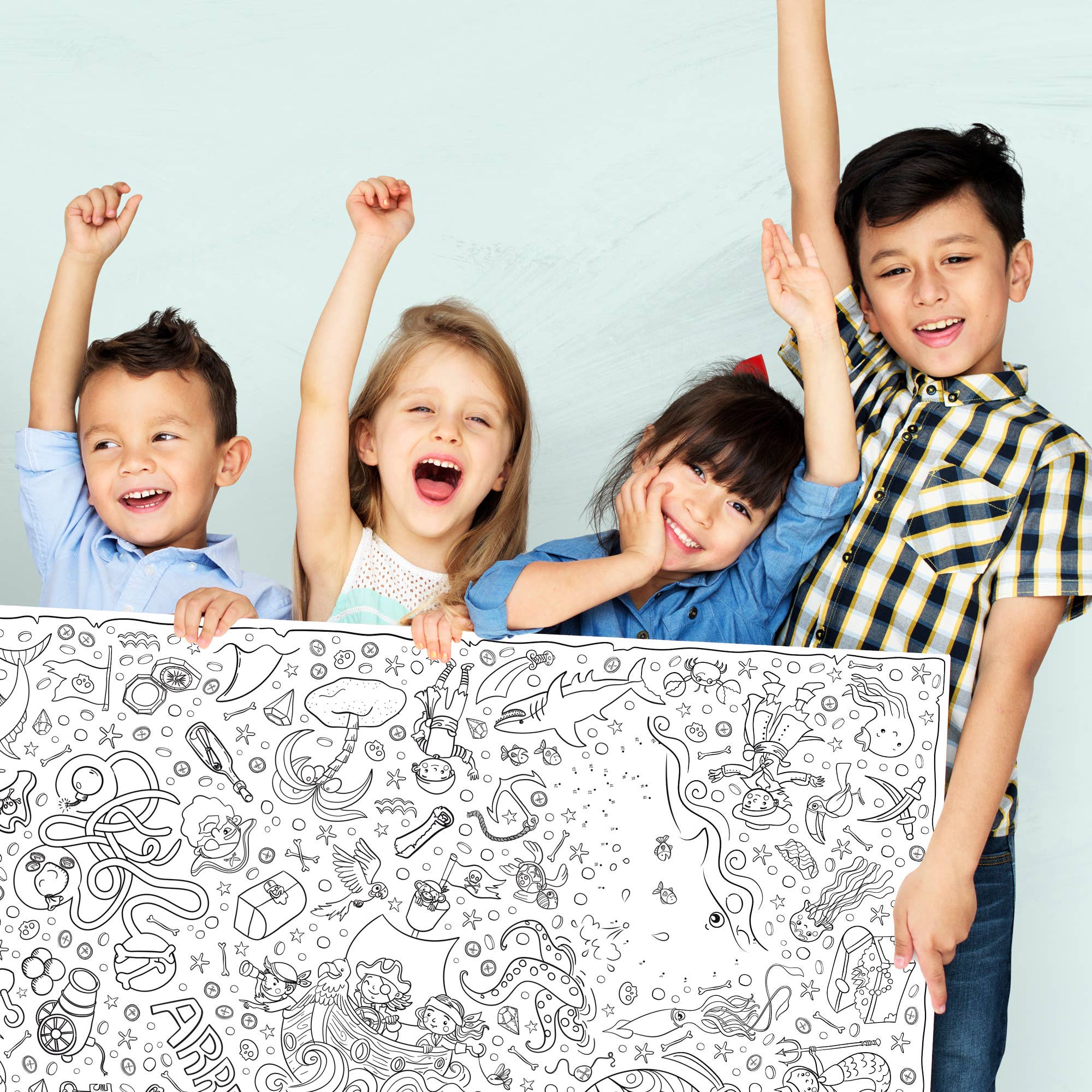 Ausmal-Tischdecke aus Papier "Weltkarte" - nila kids