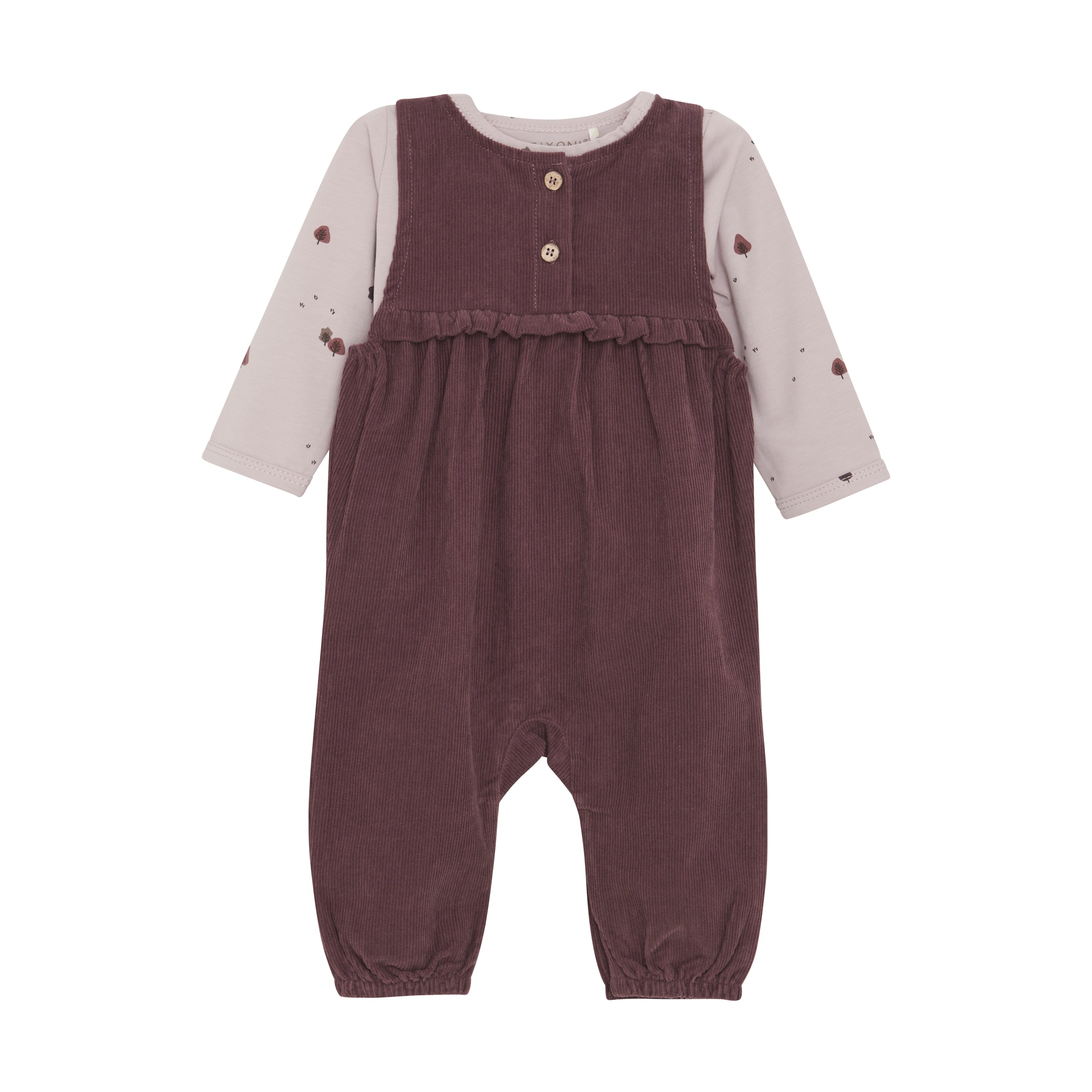 Body mit Cord-Strampler berry - nila kids