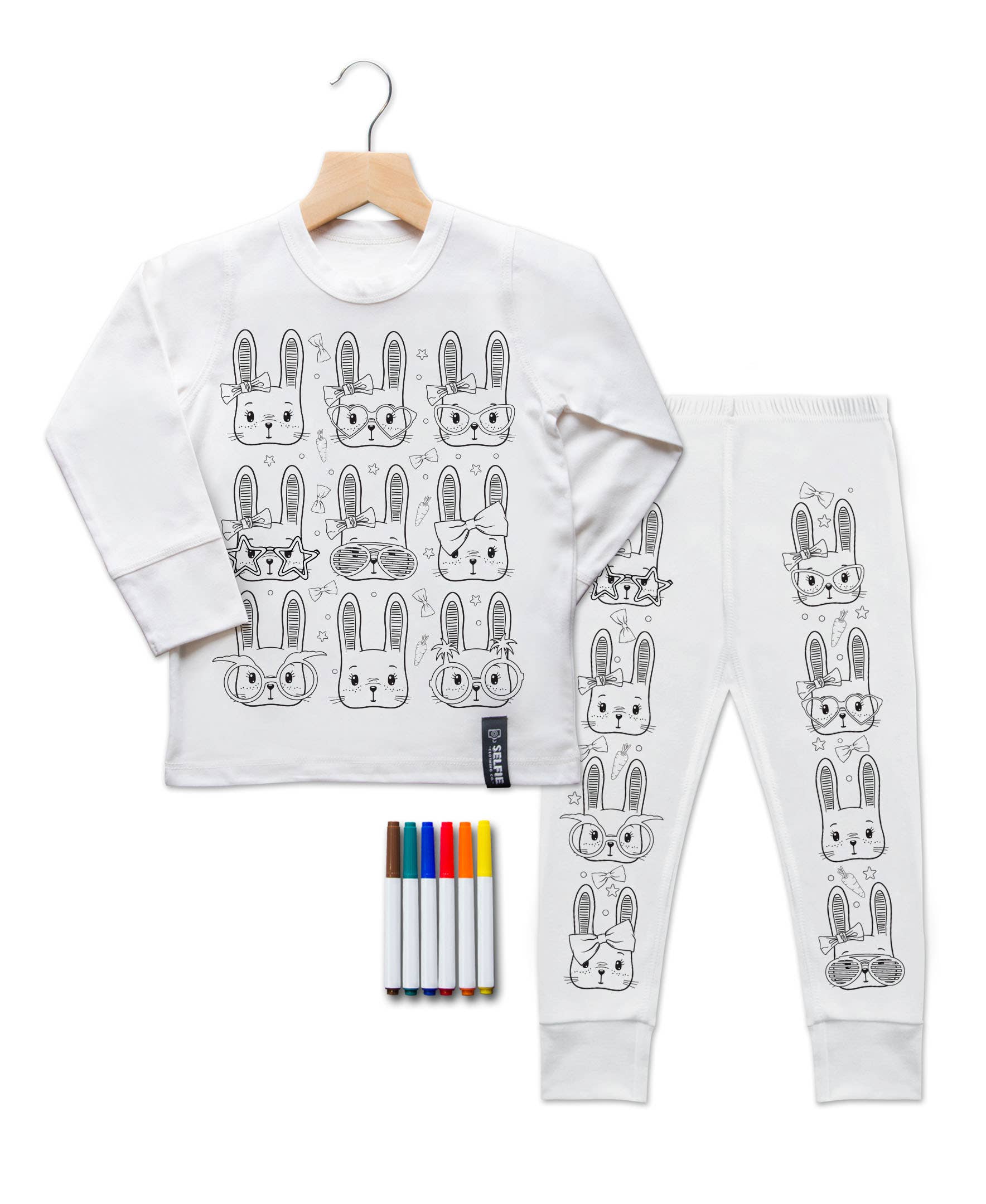 Lustiger Hase Pyjama zum ausmalen - nila kids