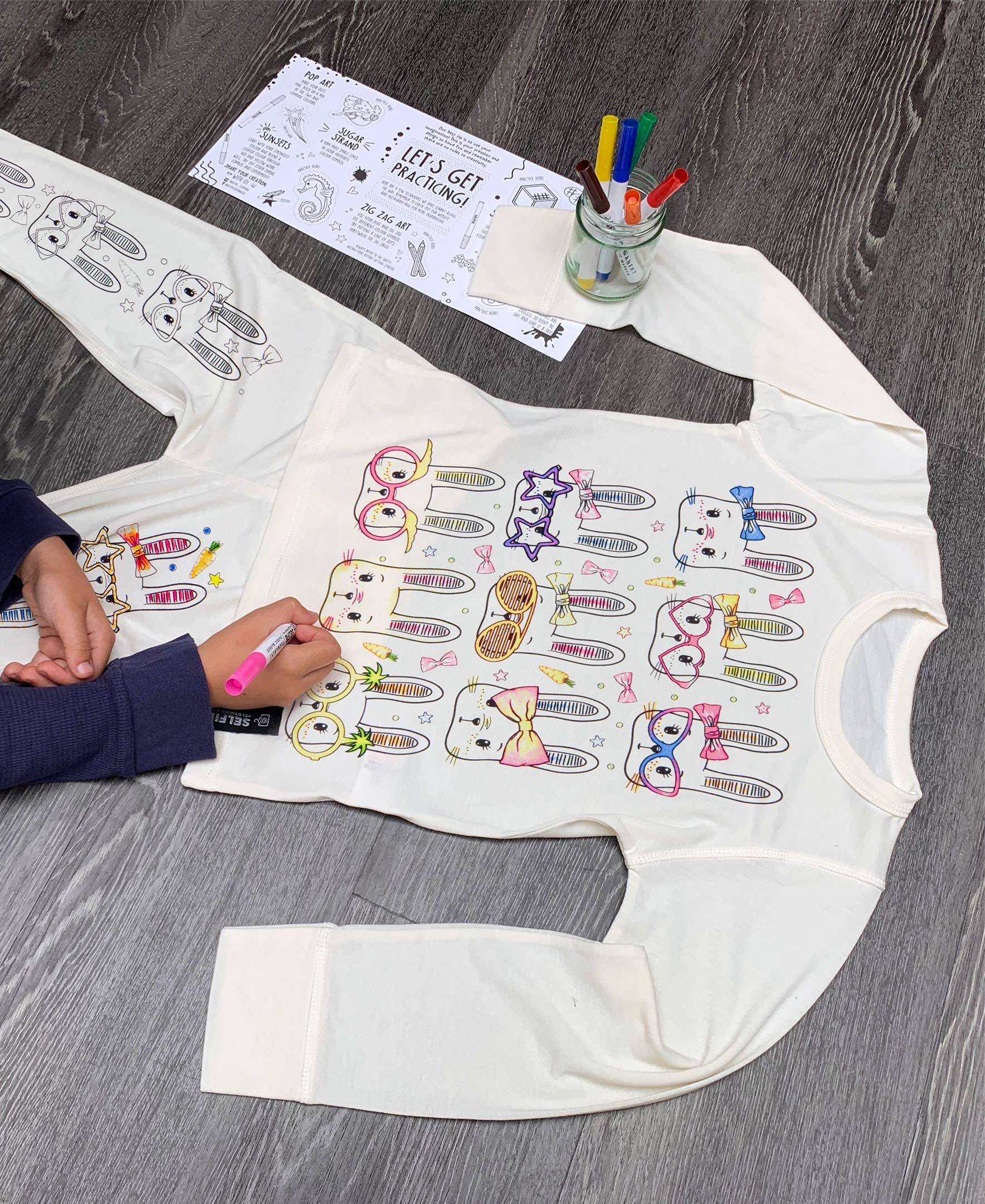 Lustiger Hase Pyjama zum ausmalen - nila kids