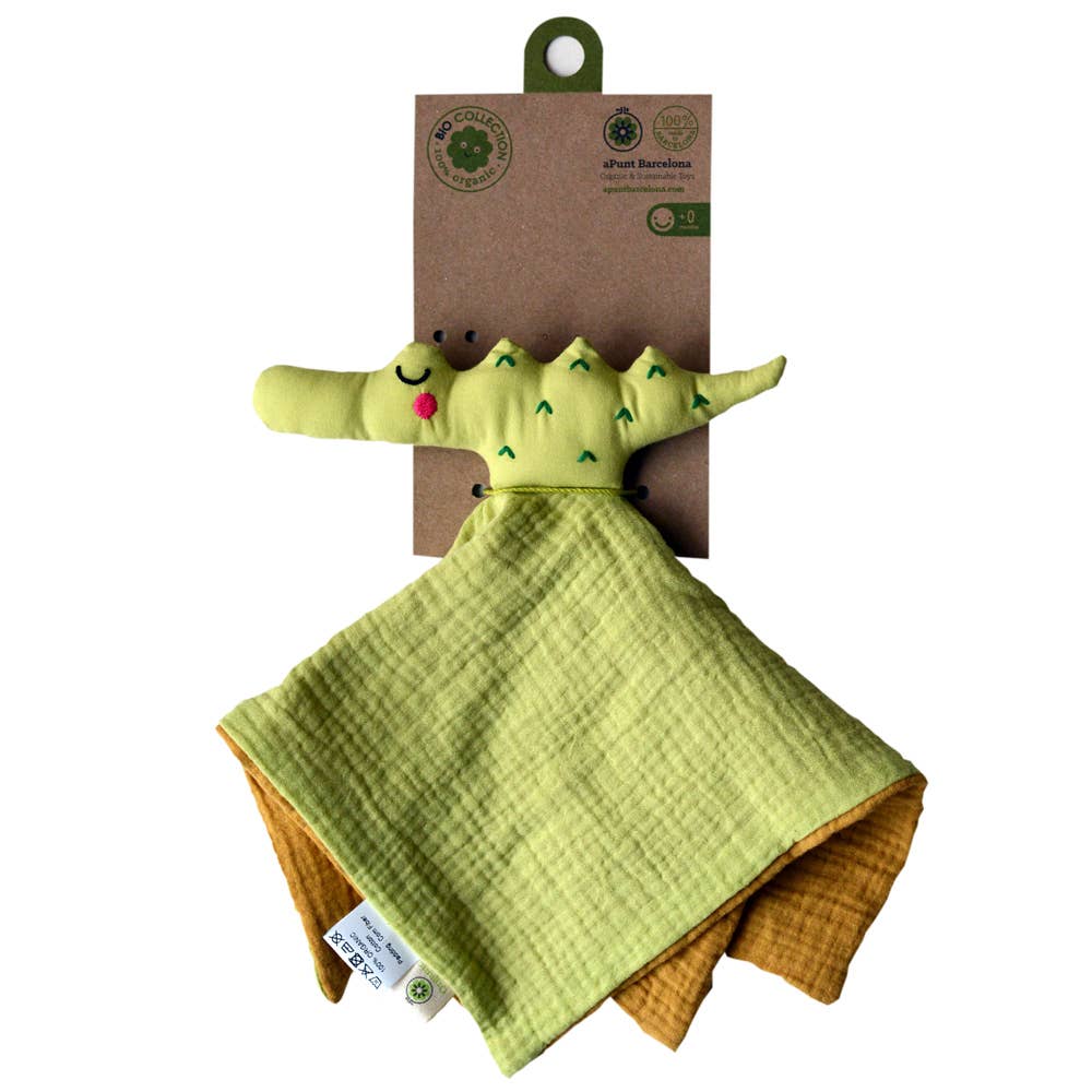 BIO-Doudou Puppe aus Bio-Baumwolle Krokodil für Babys