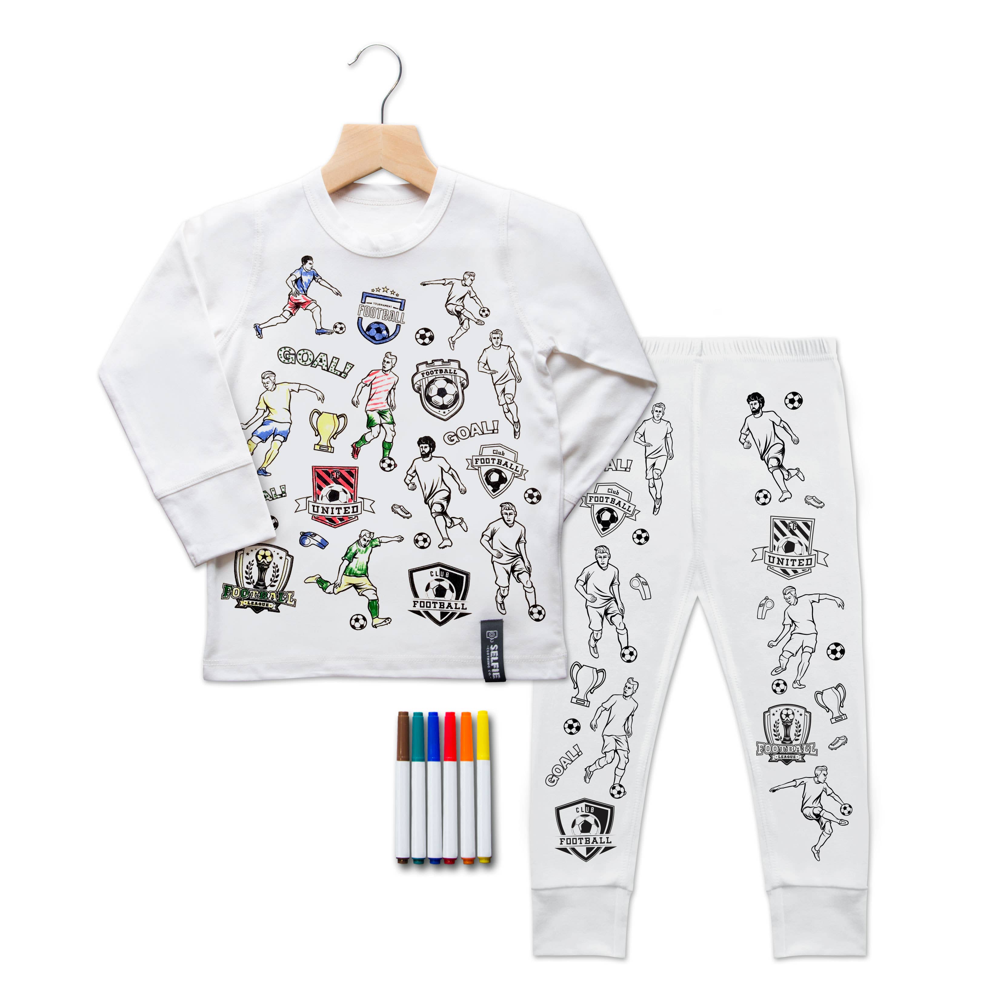 Fussball Pyjama zum Ausmalen - nila kids