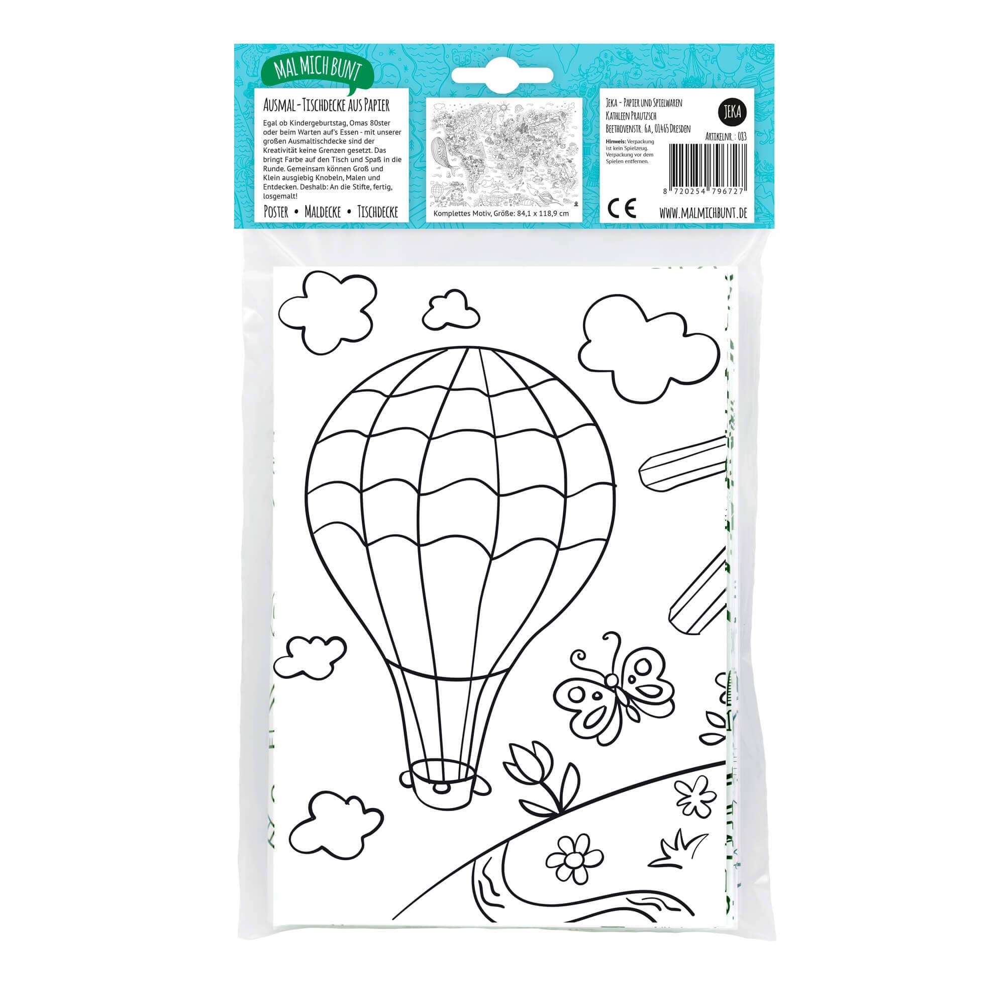 Ausmal-Tischdecke aus Papier "Weltkarte" - nila kids