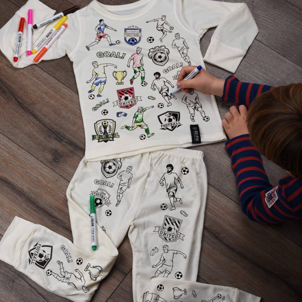 Fussball Pyjama zum Ausmalen - nila kids