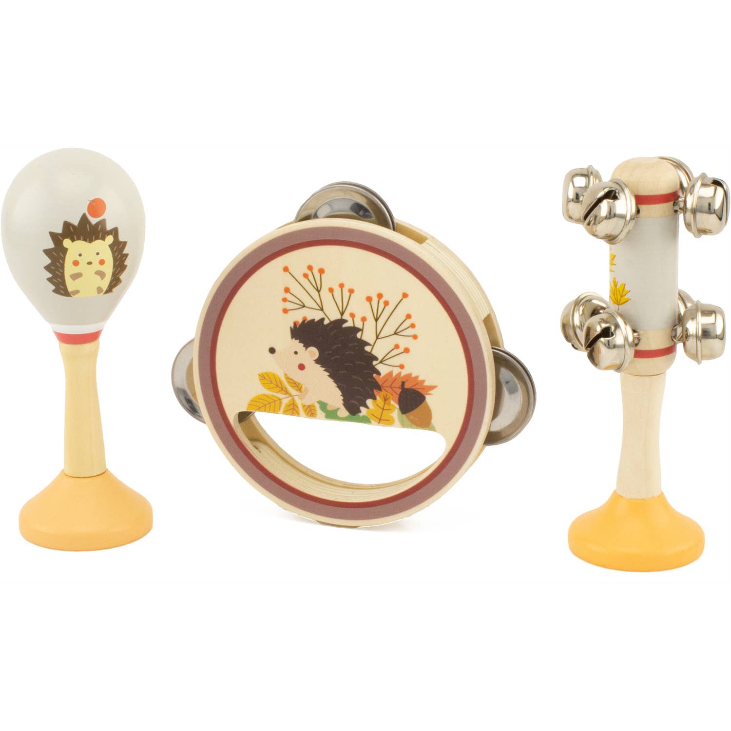 Musik-Set: Igel mit Rassel, Tamburin und Maraca - nila kids