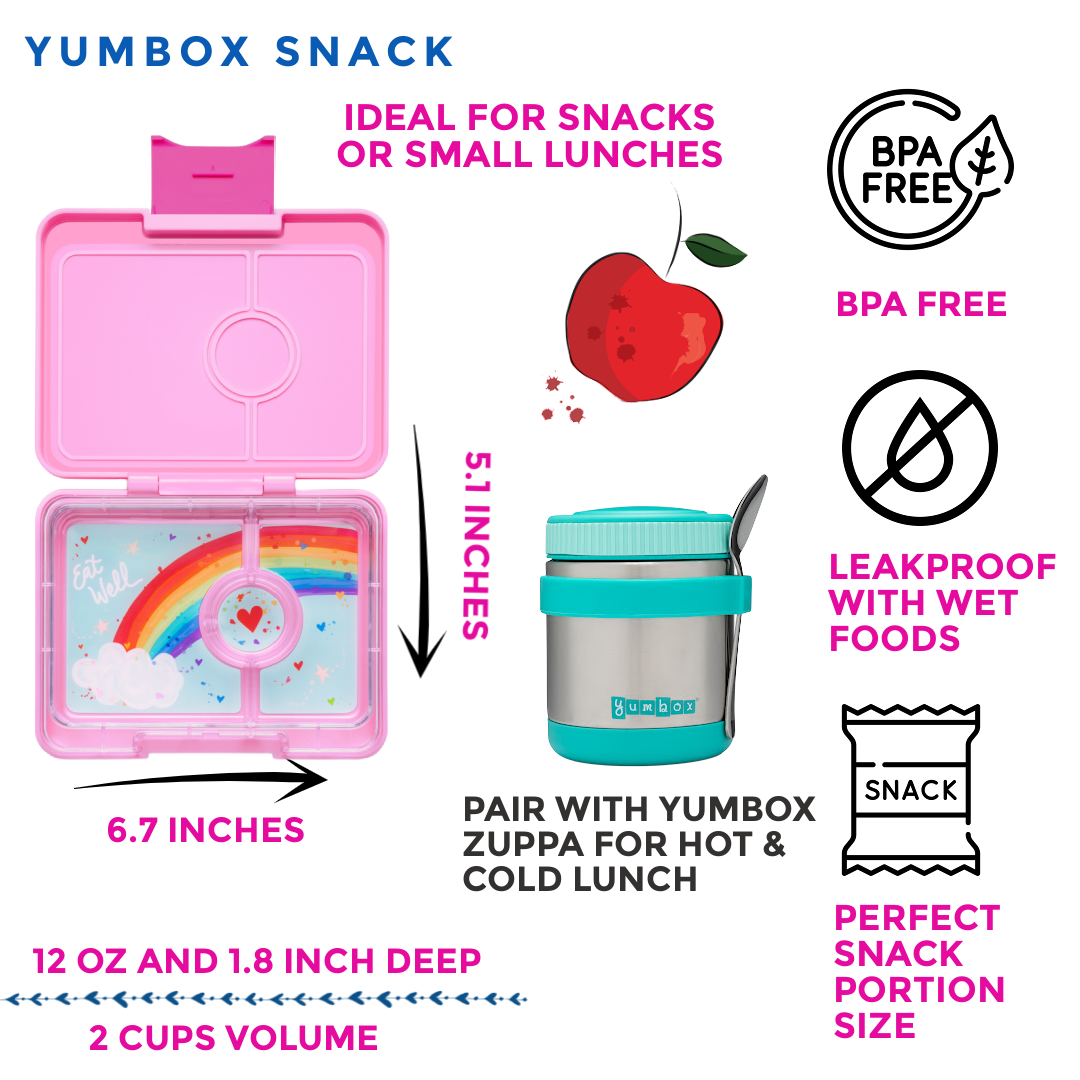Kleine Bento-Lunchbox Power Pink (Regenbogen) in Snackgrösse - nila kids